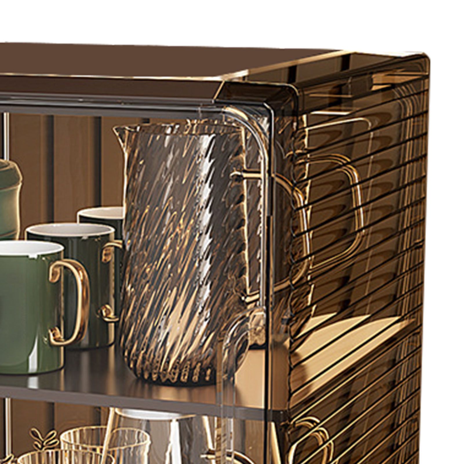 Cup Storage Rack Dustproof Stackable Plastic Clear Cup Organizer Box for view 8