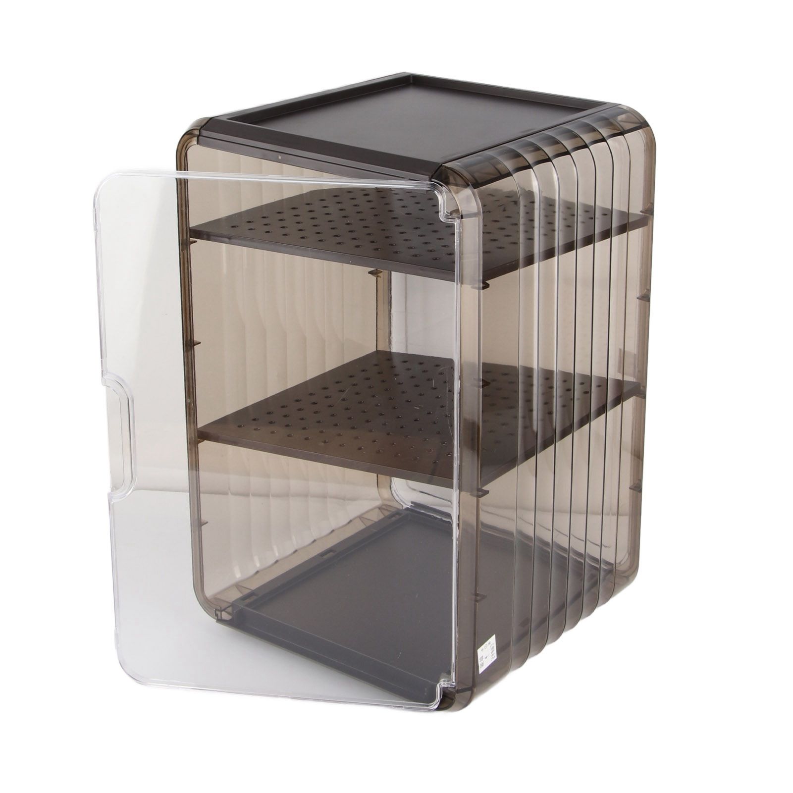 Cup Storage Rack Dustproof Stackable Plastic Clear Cup Organizer Box for view 2