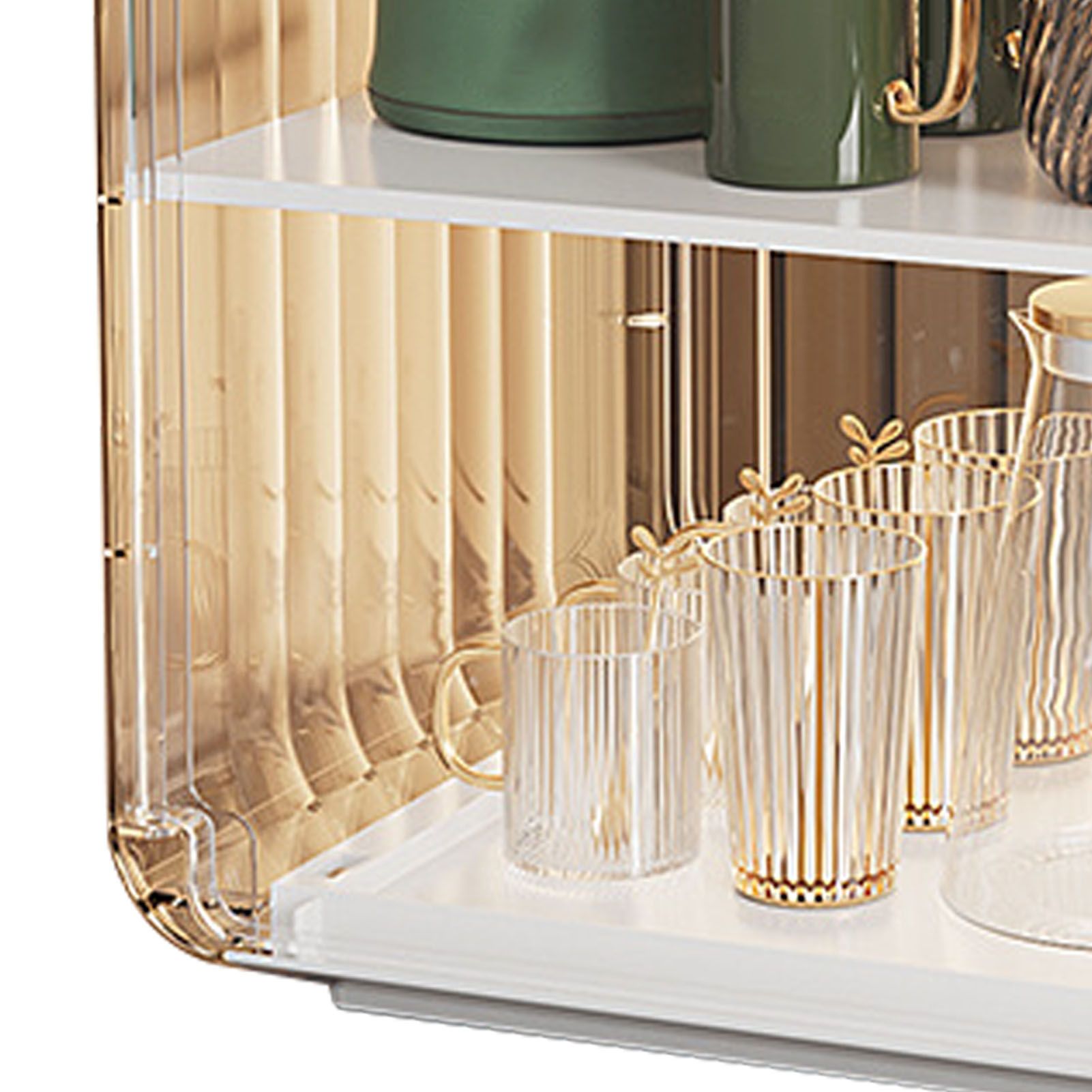 Cup Storage Rack Dustproof Stackable Plastic Clear Cup Organizer Box for view 7