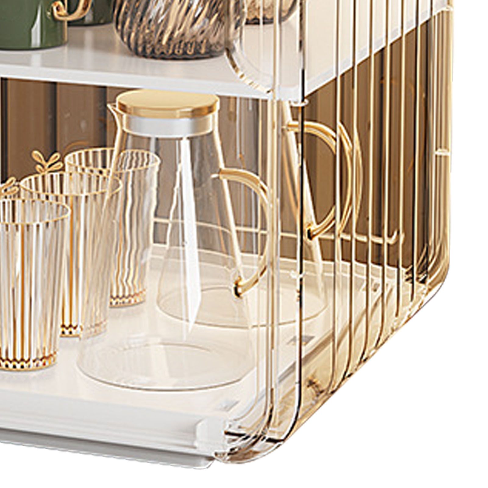 Cup Storage Rack Dustproof Stackable Plastic Clear Cup Organizer Box for view 9