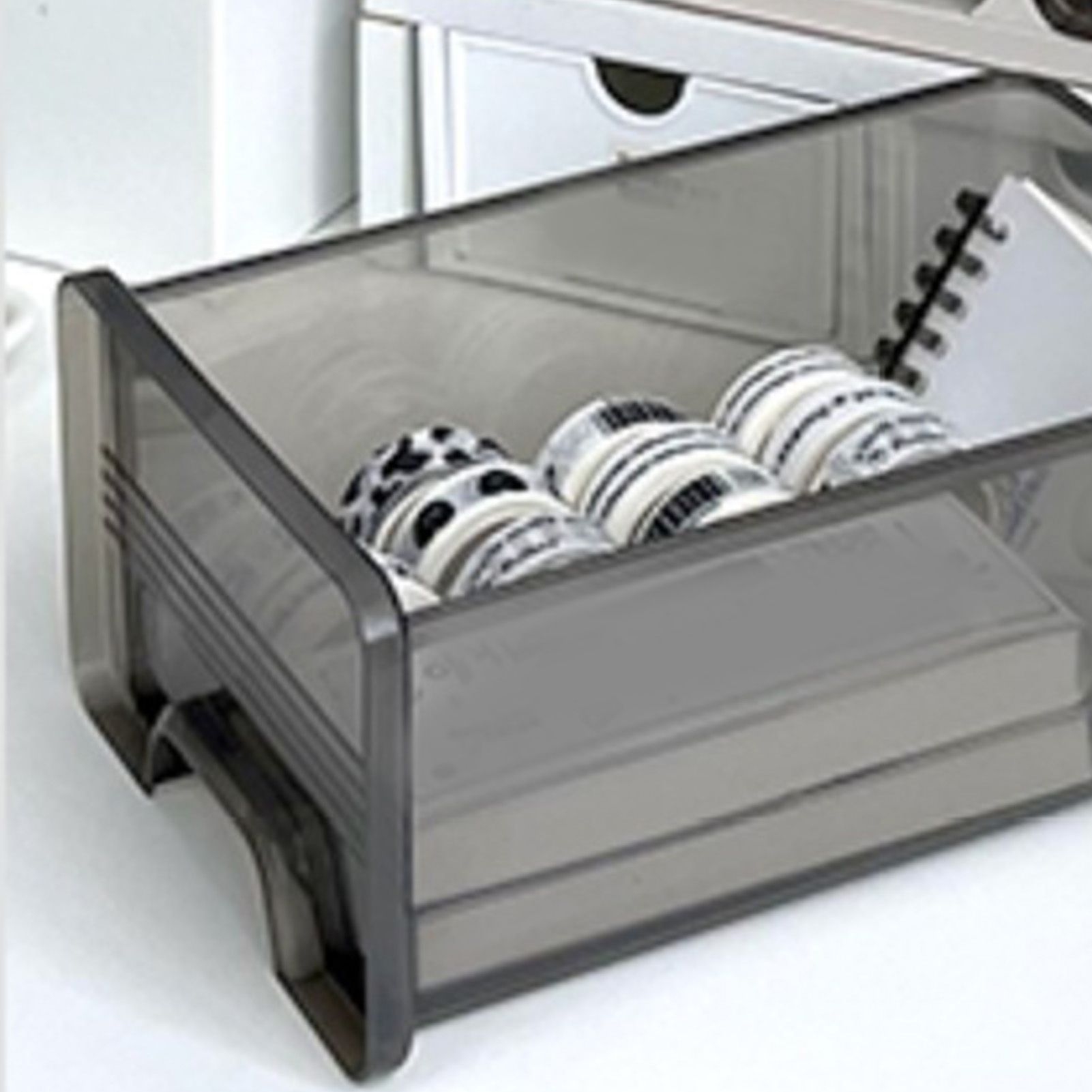 Desk Organizer with Drawer Plastic Desk Storage Box Desktop Organization for view 11