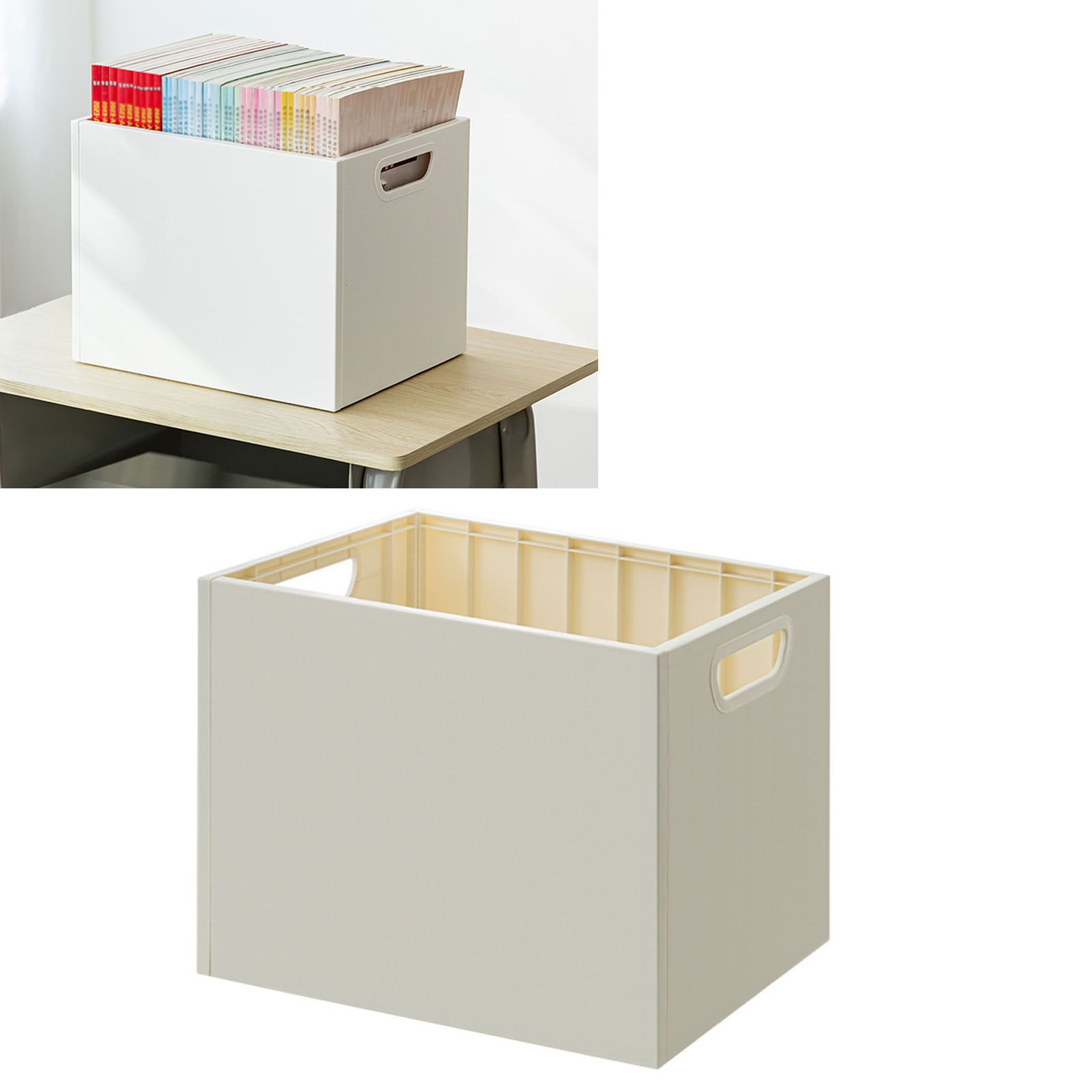 Book Storage Box with Dual Side Handles Stackable 50kg Load Bearing view 5