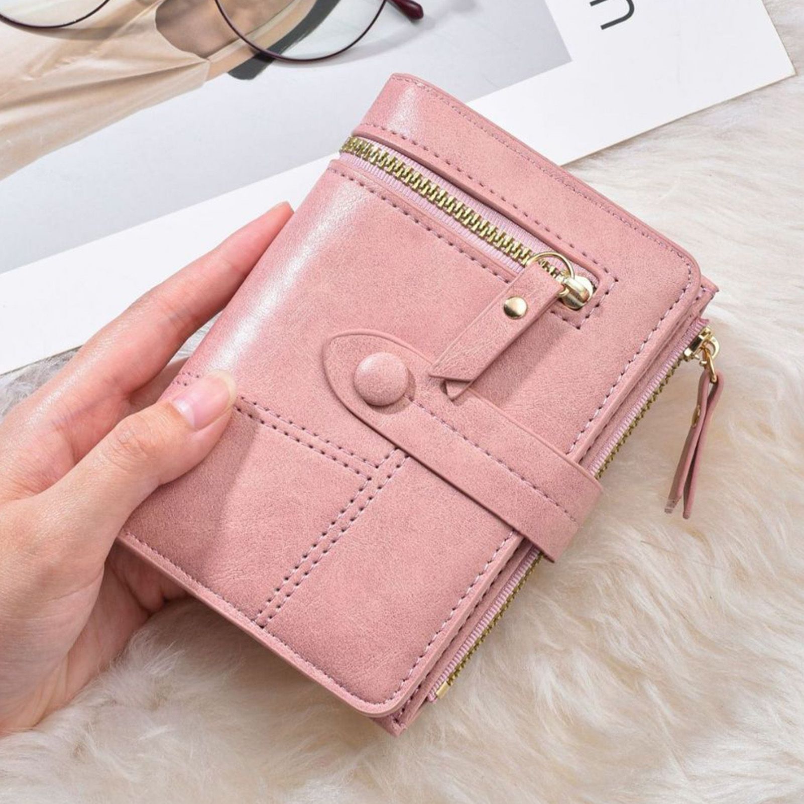 Women Wallet PU Leather Short Small Size Multiple Slots Card Holder Coin Purse view 5