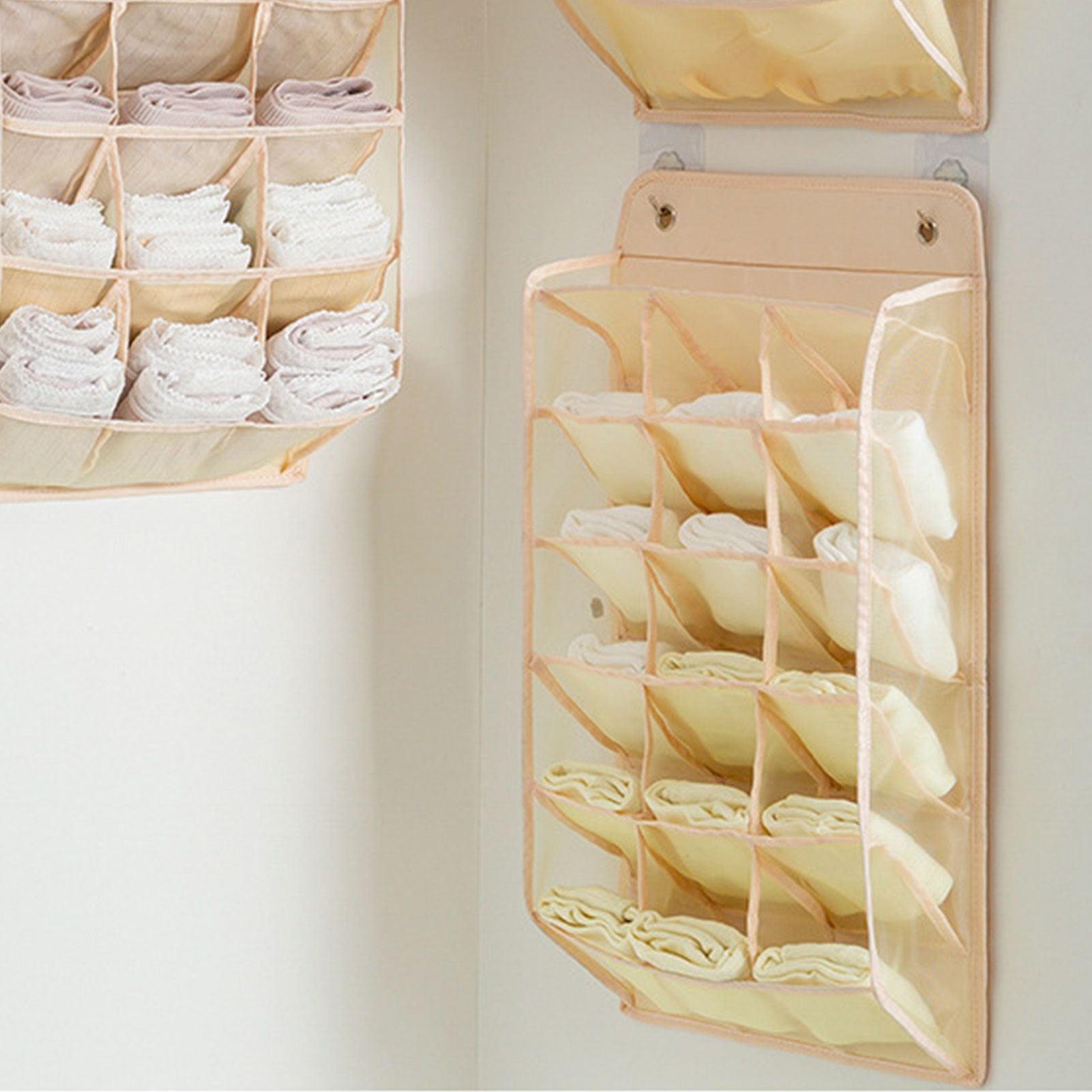 Closet Hanging Underwear Organizer Mesh Oxford Cloth PP Board Underwear Wall view 8