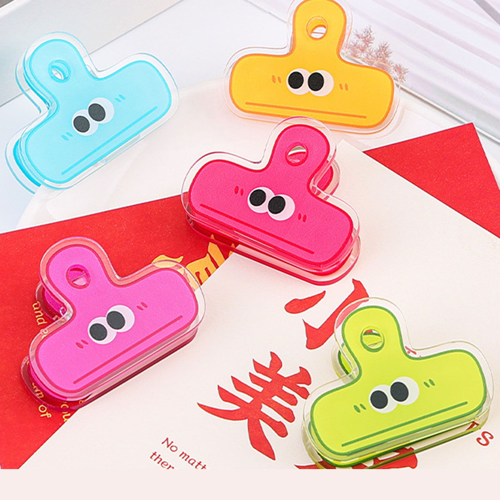 Stationery Clip Plastic Cute Cartoon Double Sided Multifunctional Long Tail view 6