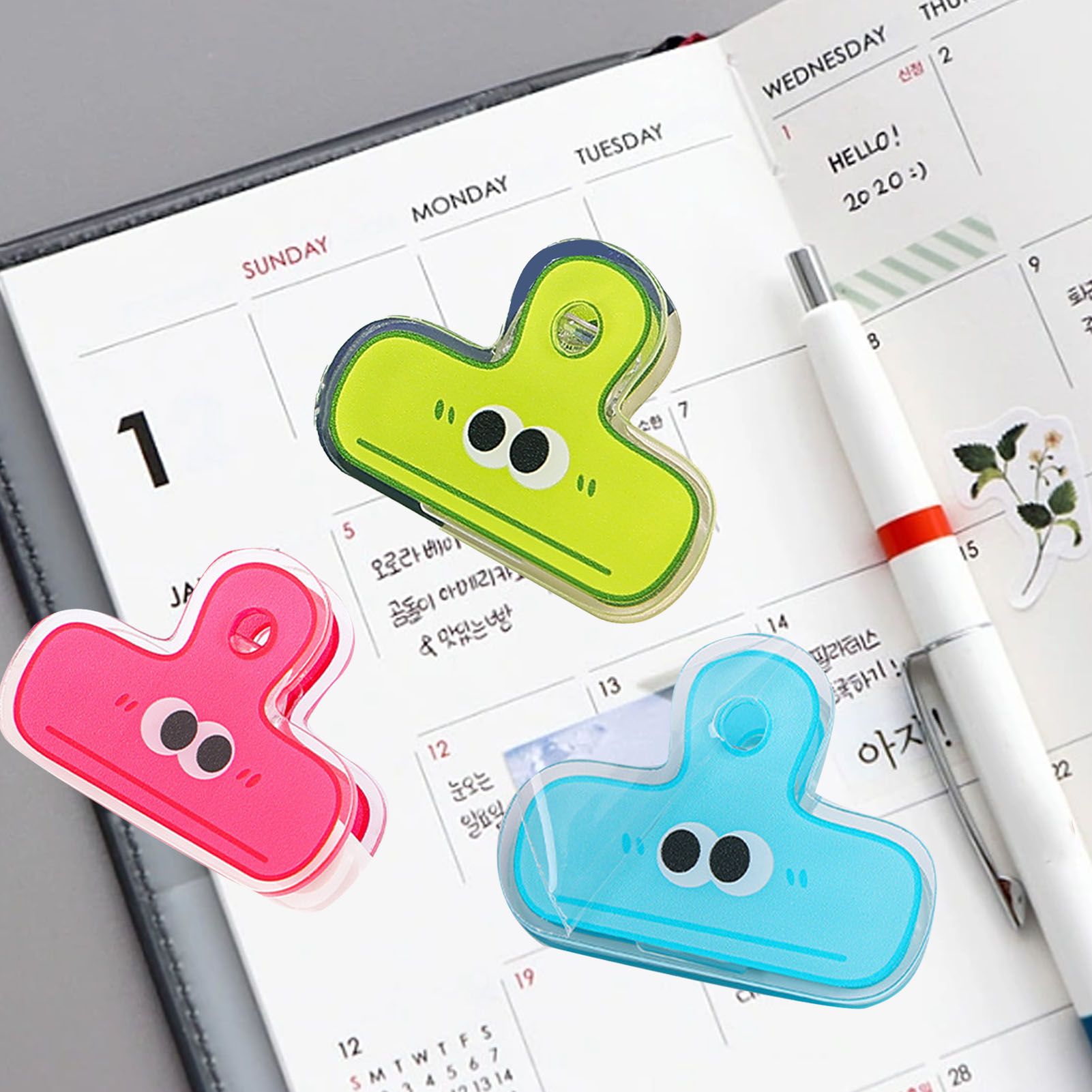 Stationery Clip Plastic Cute Cartoon Double Sided Multifunctional Long Tail view 10