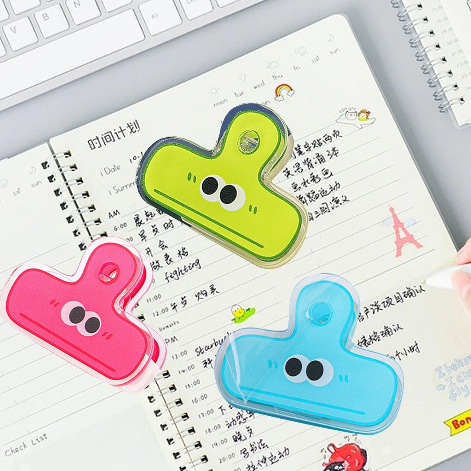 Stationery Clip Plastic Cute Cartoon Double Sided Multifunctional Long Tail view 11
