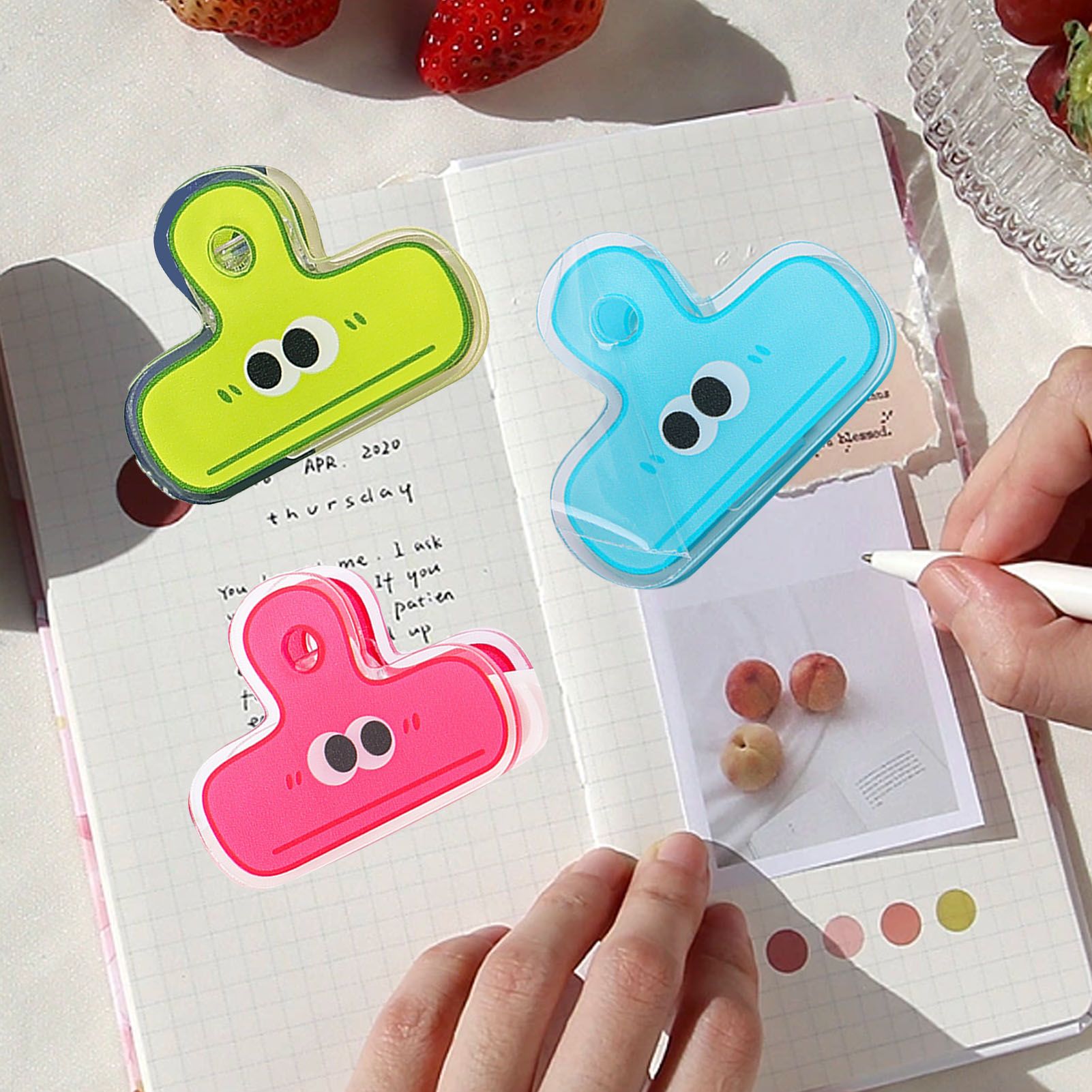 Stationery Clip Plastic Cute Cartoon Double Sided Multifunctional Long Tail view 13