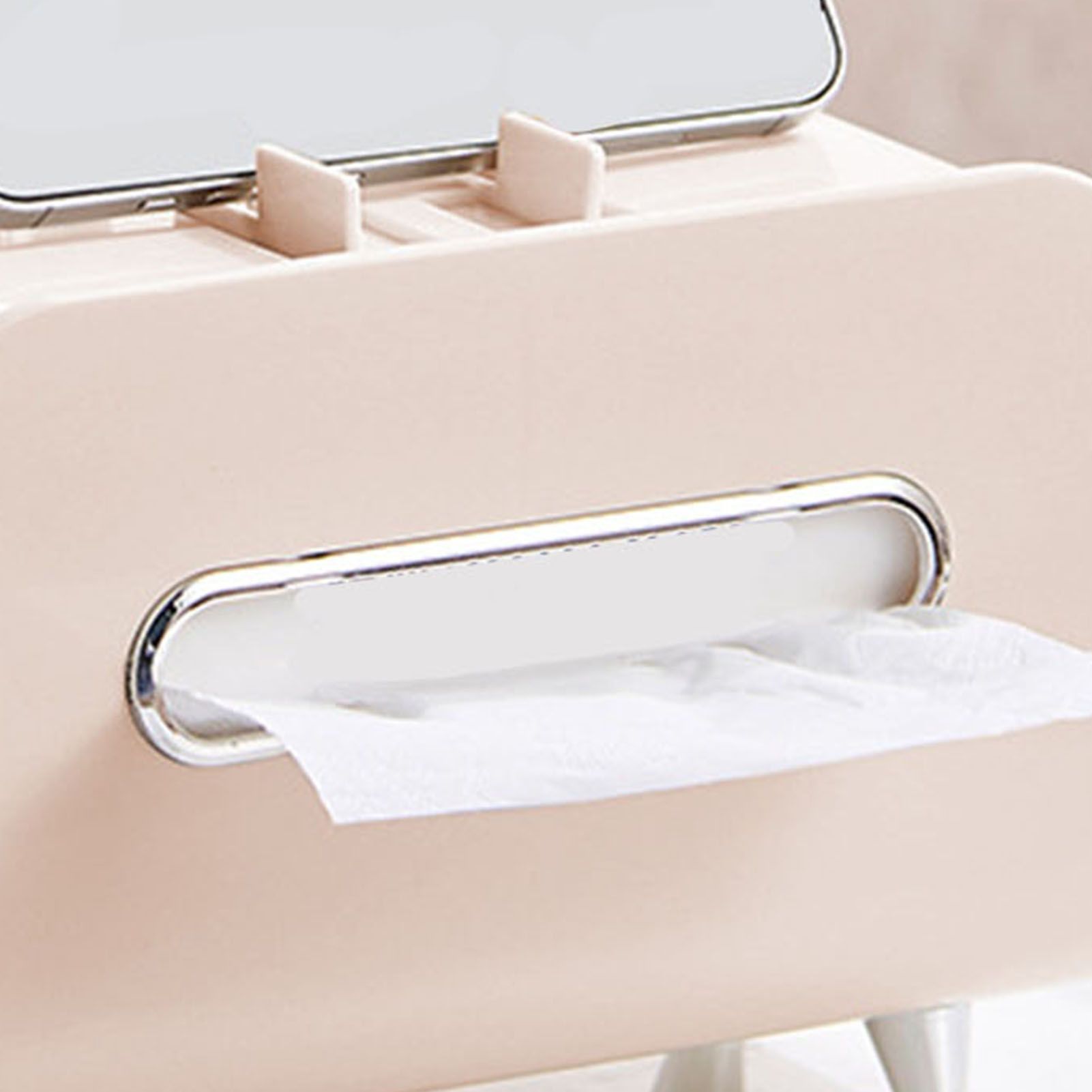 Desktop Tissue Box Multifunction Tissue Storage Dispenser with Phone Holder view 11