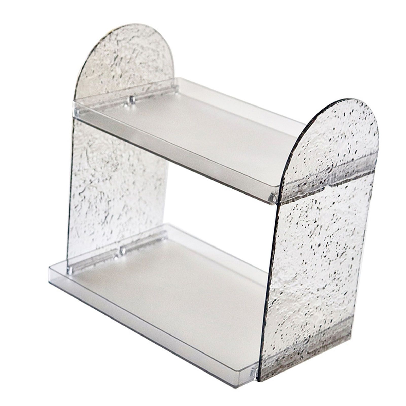 2 Tier Desk Organizer Double Layer Storage Rack Transparent Desktop Stand view 2