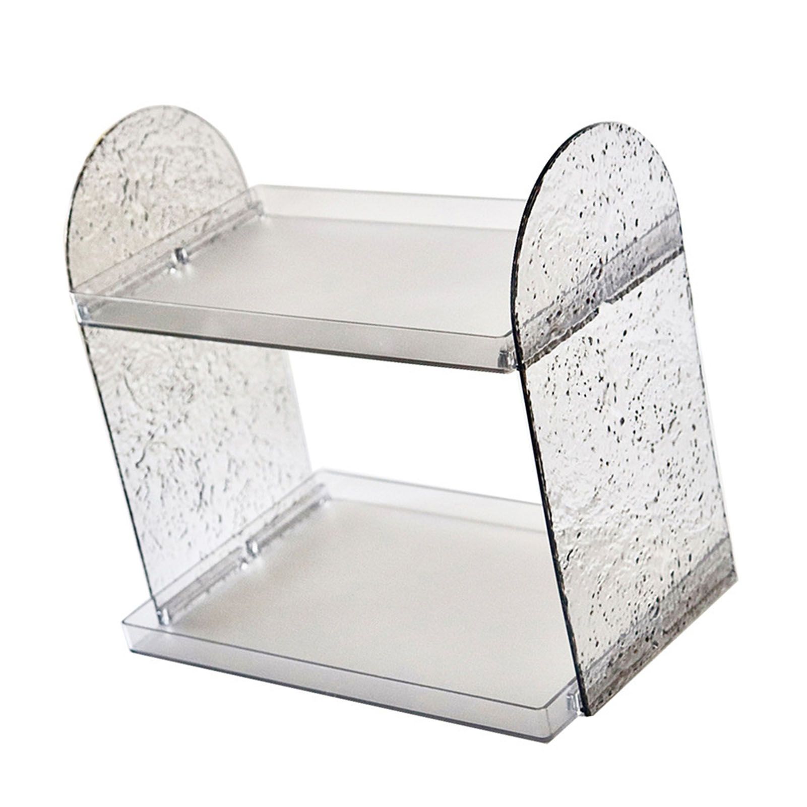 2 Tier Desk Organizer Double Layer Storage Rack Transparent Desktop Stand view 3