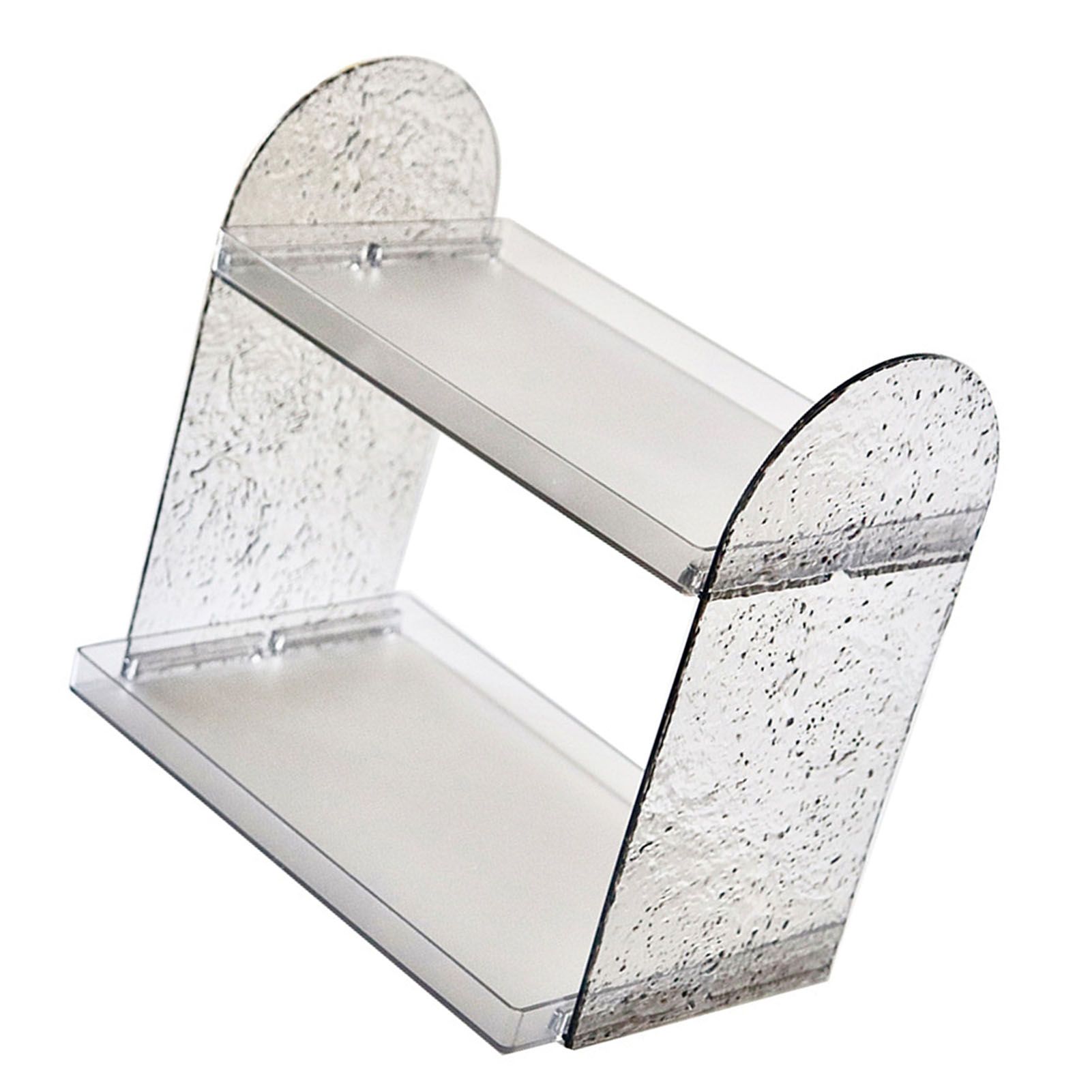 2 Tier Desk Organizer Double Layer Storage Rack Transparent Desktop Stand view 4