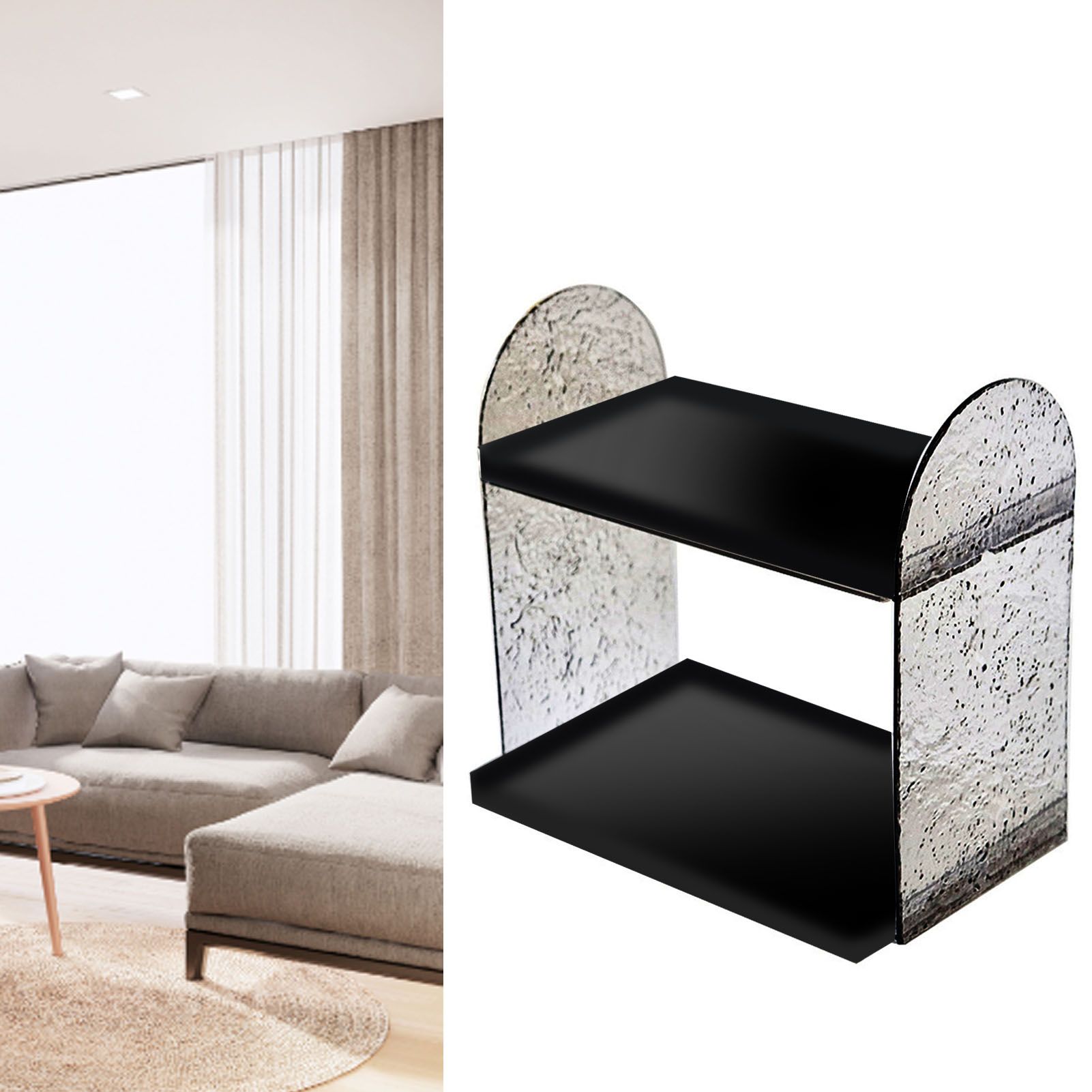 2 Tier Desk Organizer Double Layer Storage Rack Transparent Desktop Stand view 7