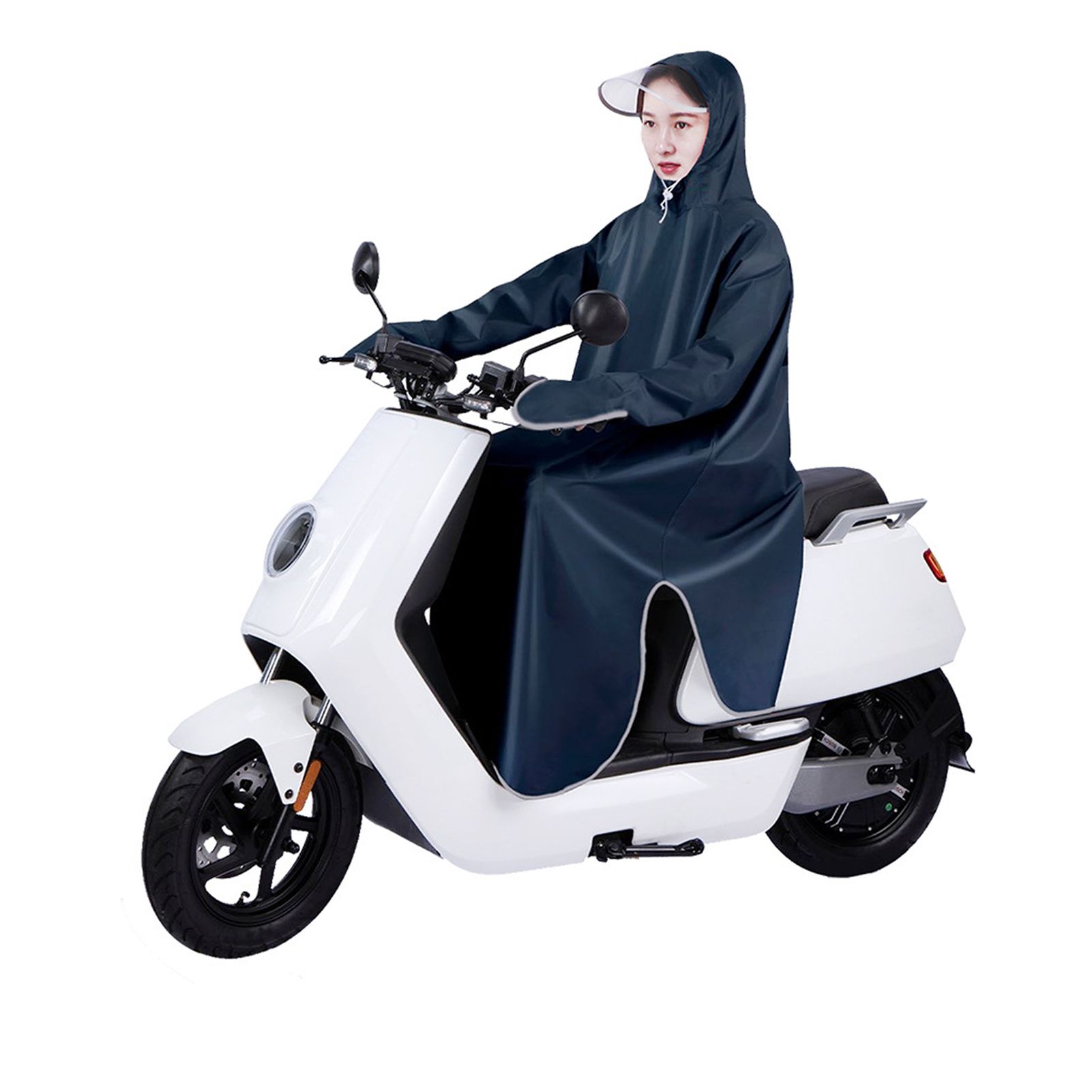 Electric Bike Raincoat Enlarged Protection Oxford Cloth Adults Sleeve Rain view 2