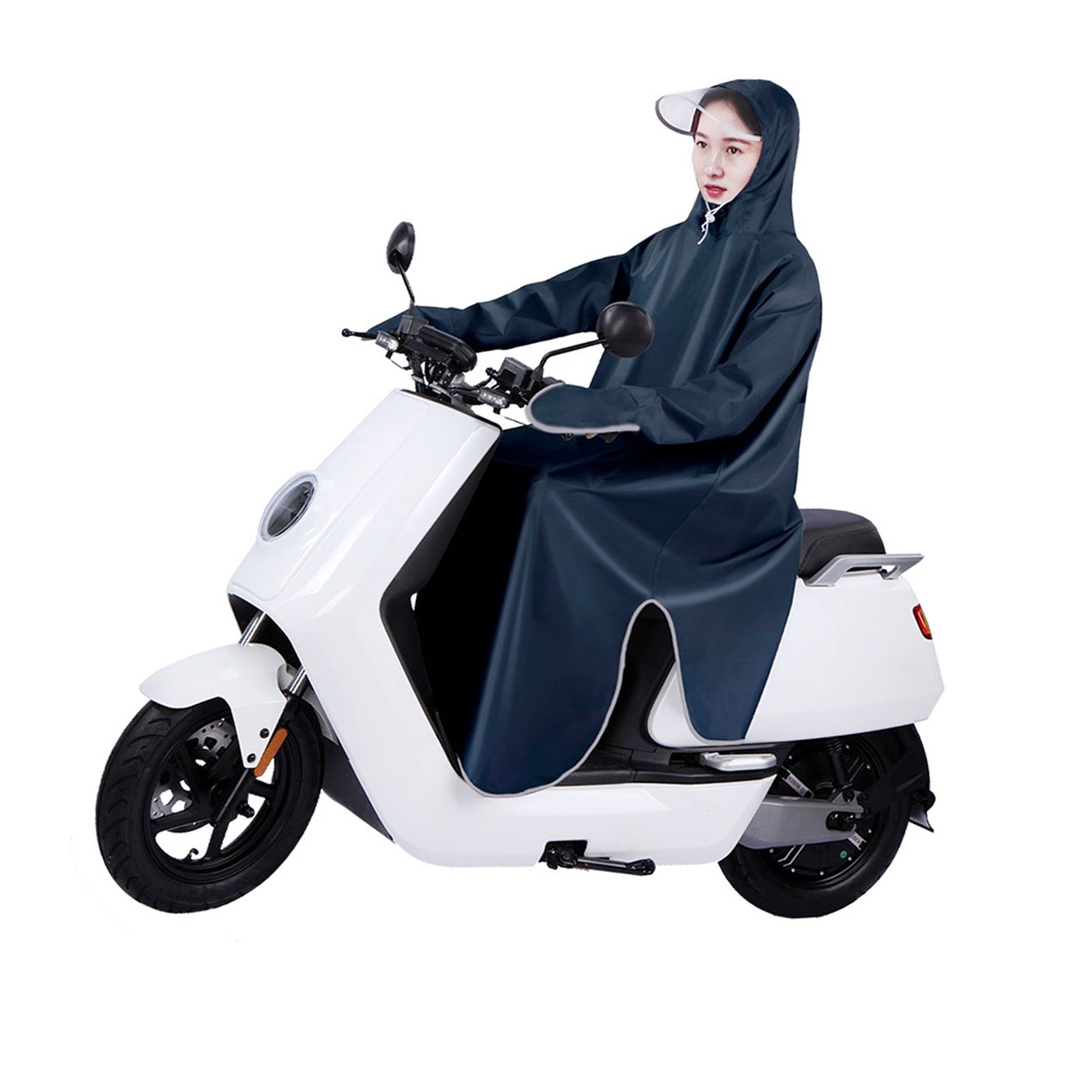 Electric Bike Raincoat Enlarged Protection Oxford Cloth Adults Sleeve Rain view 3