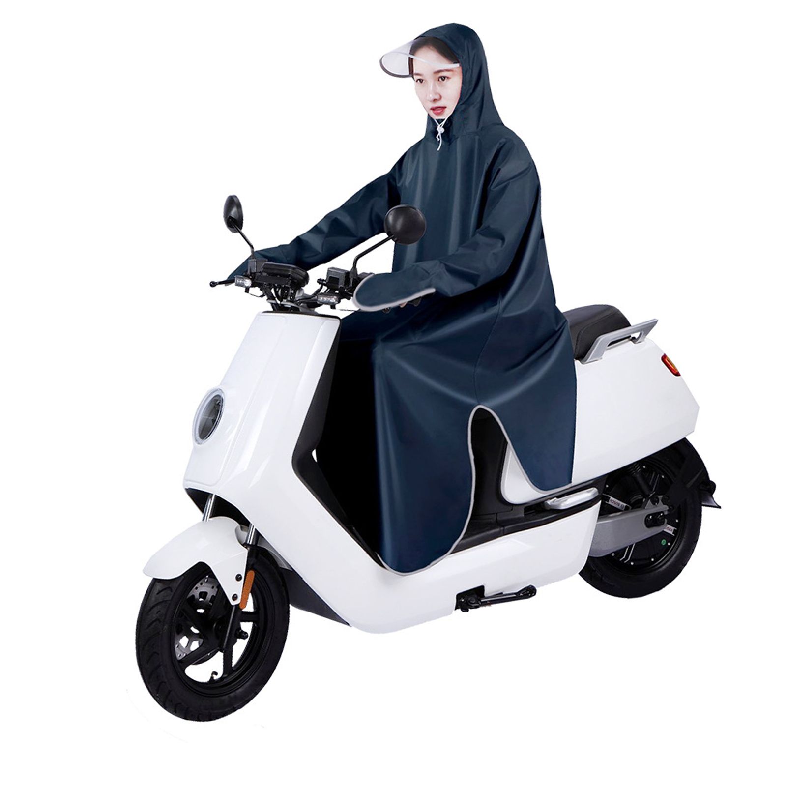 Electric Bike Raincoat Enlarged Protection Oxford Cloth Adults Sleeve Rain view 4