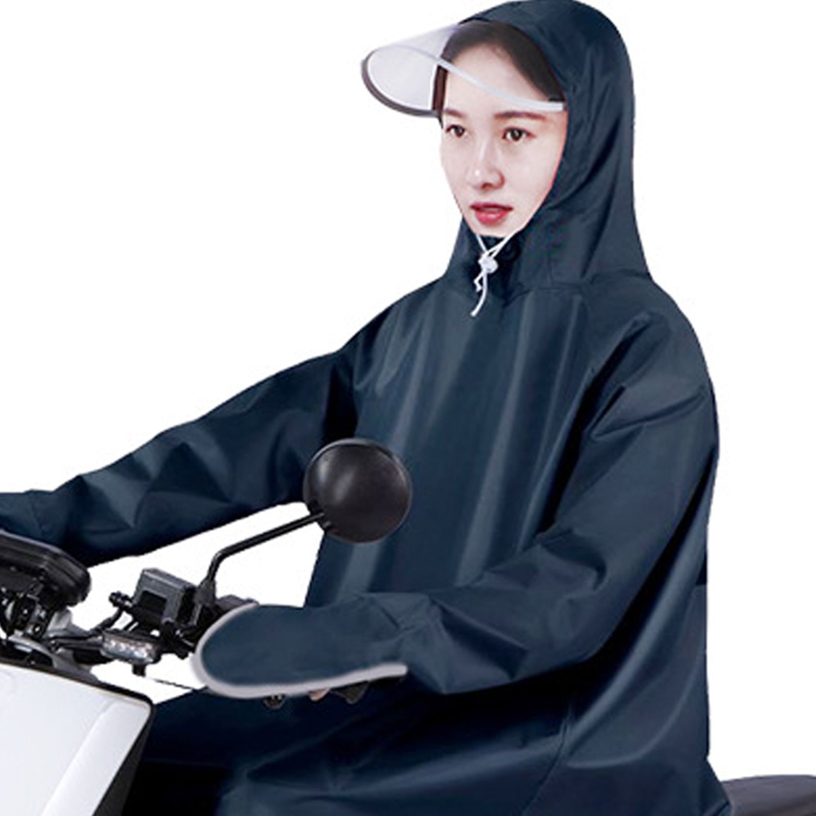 Electric Bike Raincoat Enlarged Protection Oxford Cloth Adults Sleeve Rain view 7