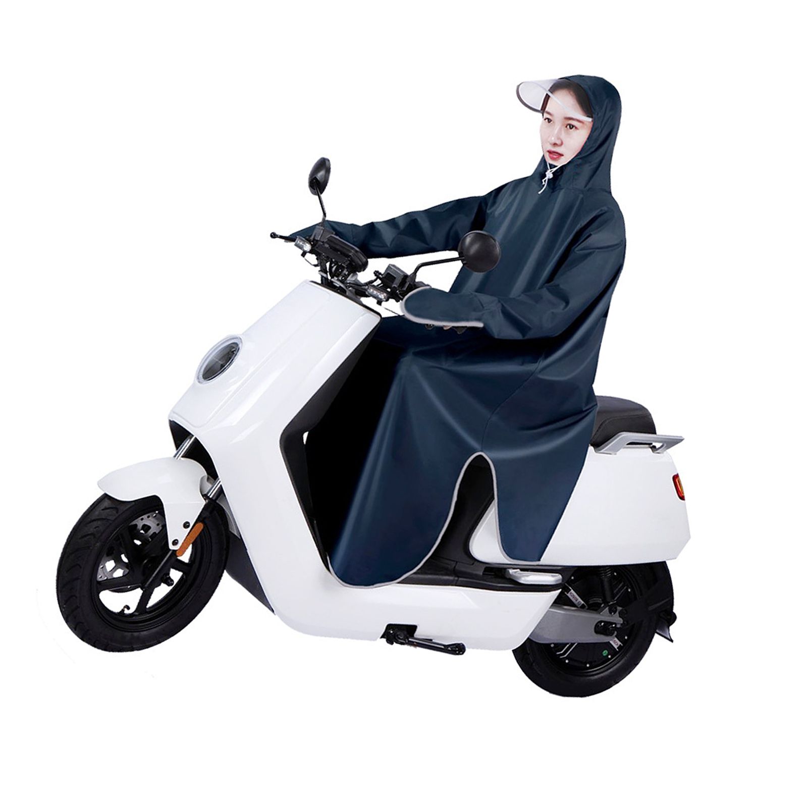Electric Bike Raincoat Enlarged Protection Oxford Cloth Adults Sleeve Rain view 10