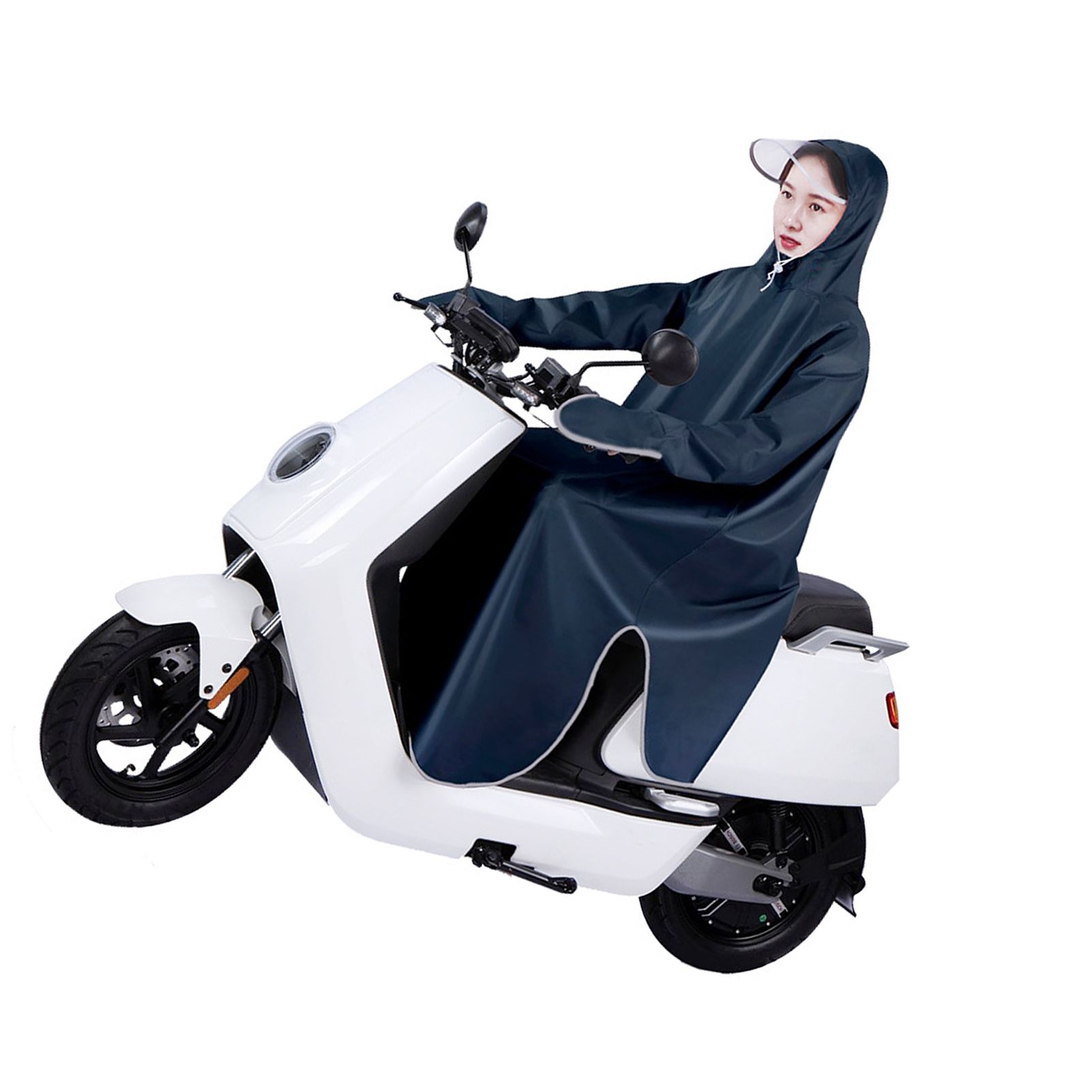 Electric Bike Raincoat Enlarged Protection Oxford Cloth Adults Sleeve Rain view 11