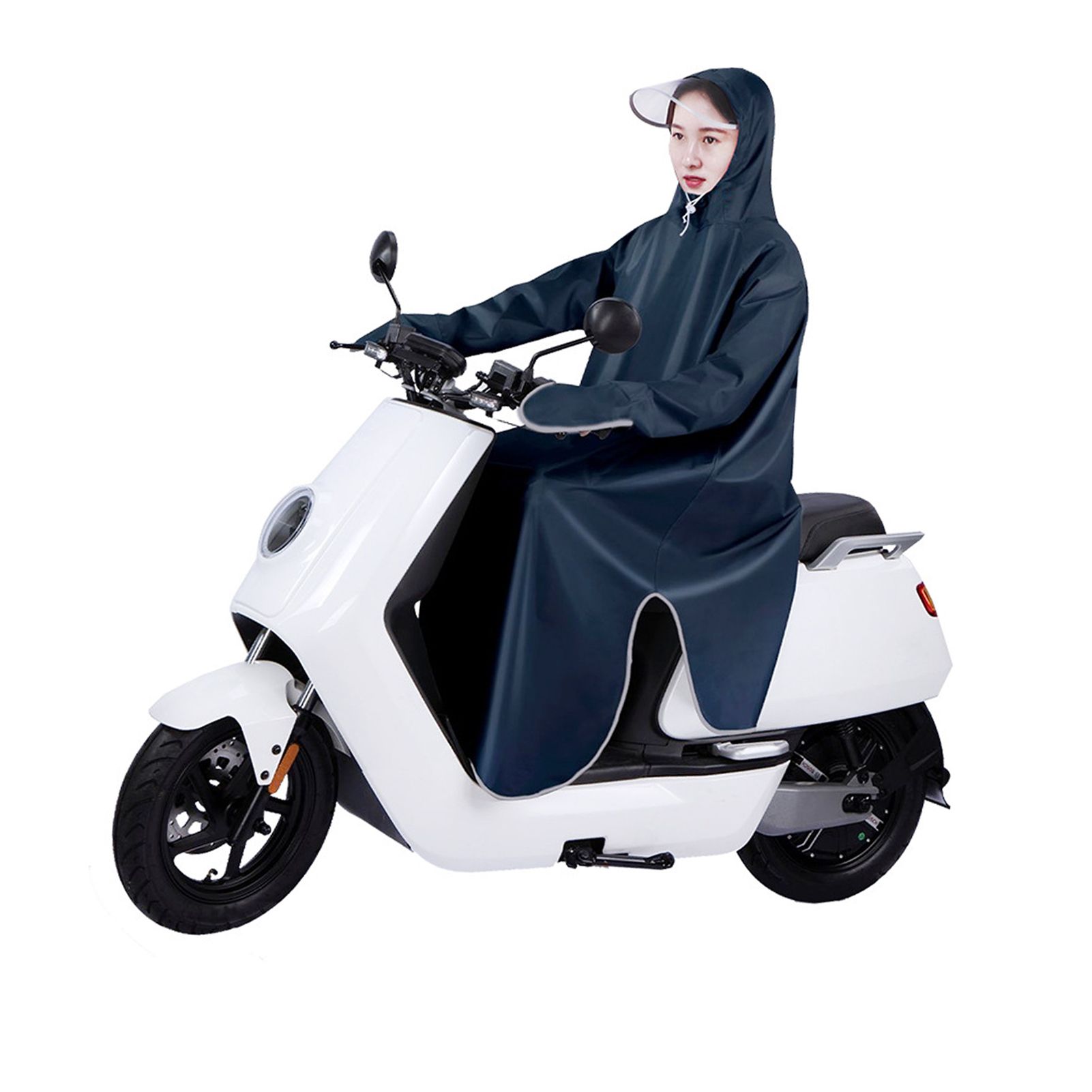 Electric Bike Raincoat Enlarged Protection Oxford Cloth Adults Sleeve Rain view 12
