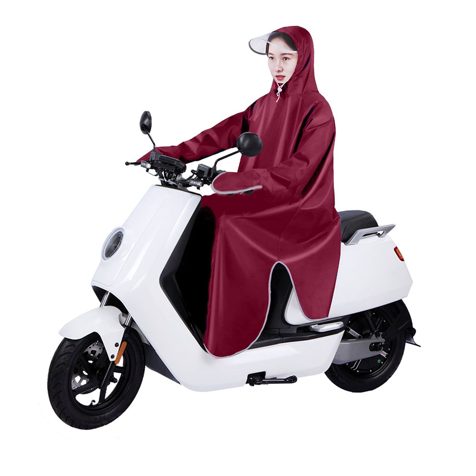 Electric Bike Raincoat Enlarged Protection Oxford Cloth Adults Sleeve Rain view 2