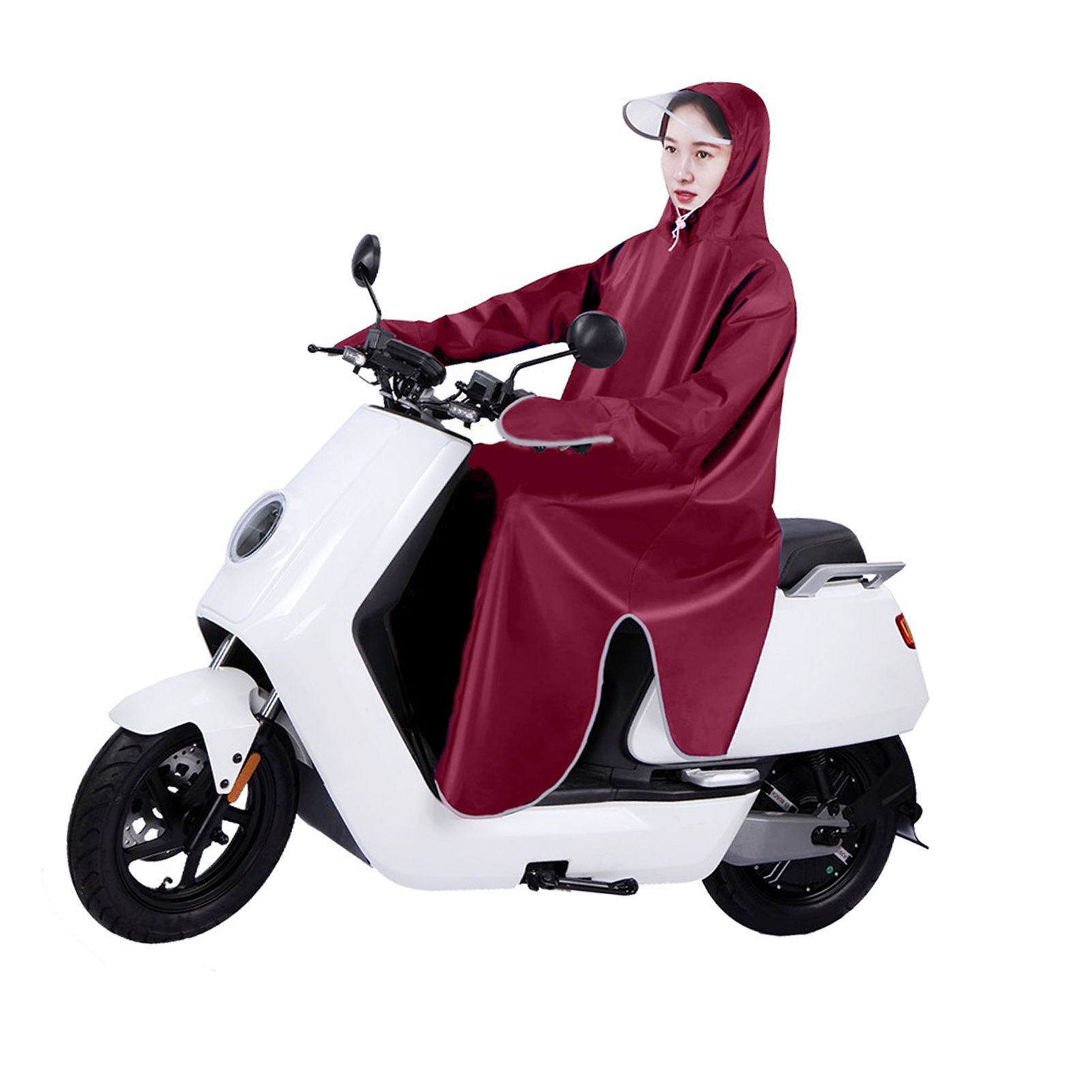 Electric Bike Raincoat Enlarged Protection Oxford Cloth Adults Sleeve Rain view 3