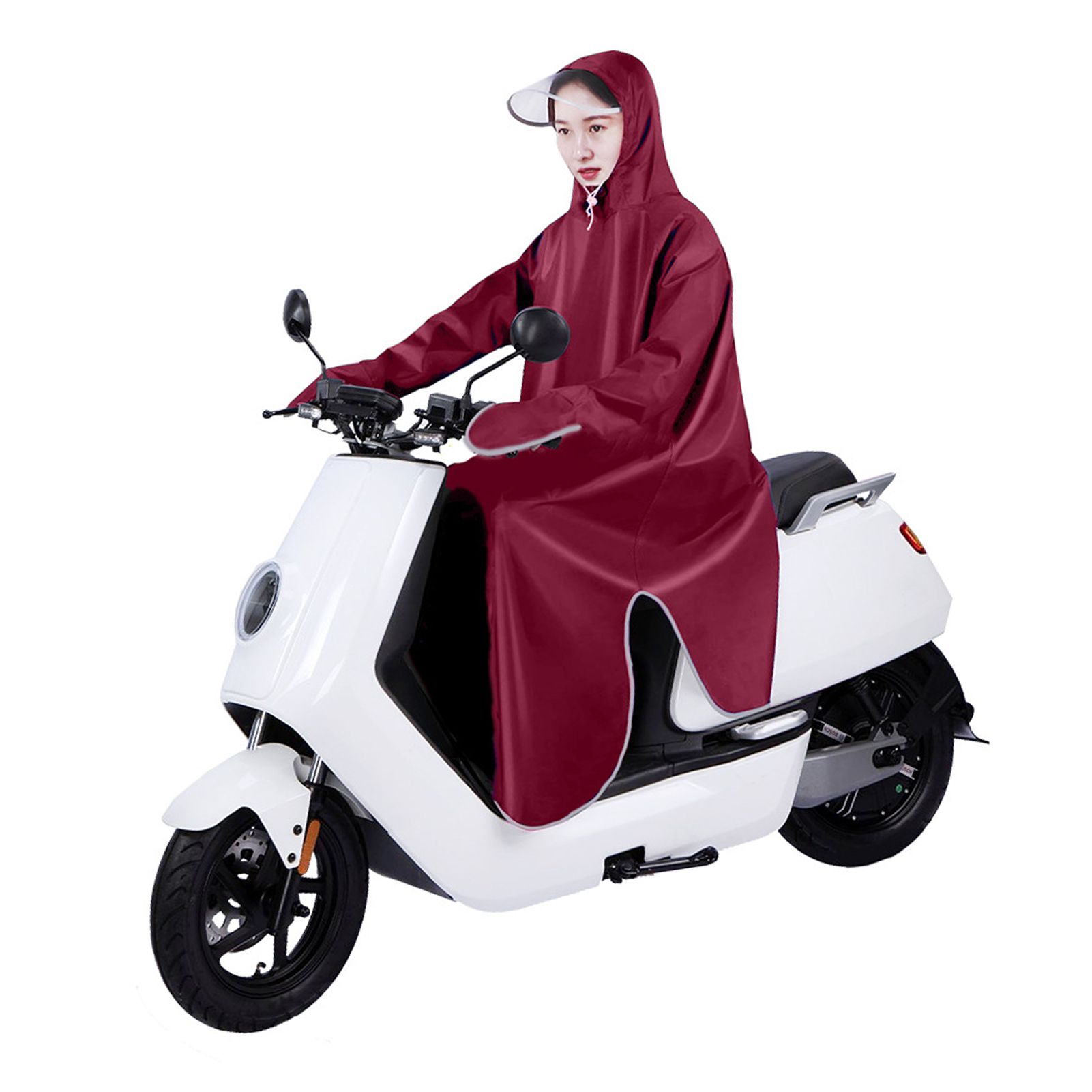 Electric Bike Raincoat Enlarged Protection Oxford Cloth Adults Sleeve Rain view 4