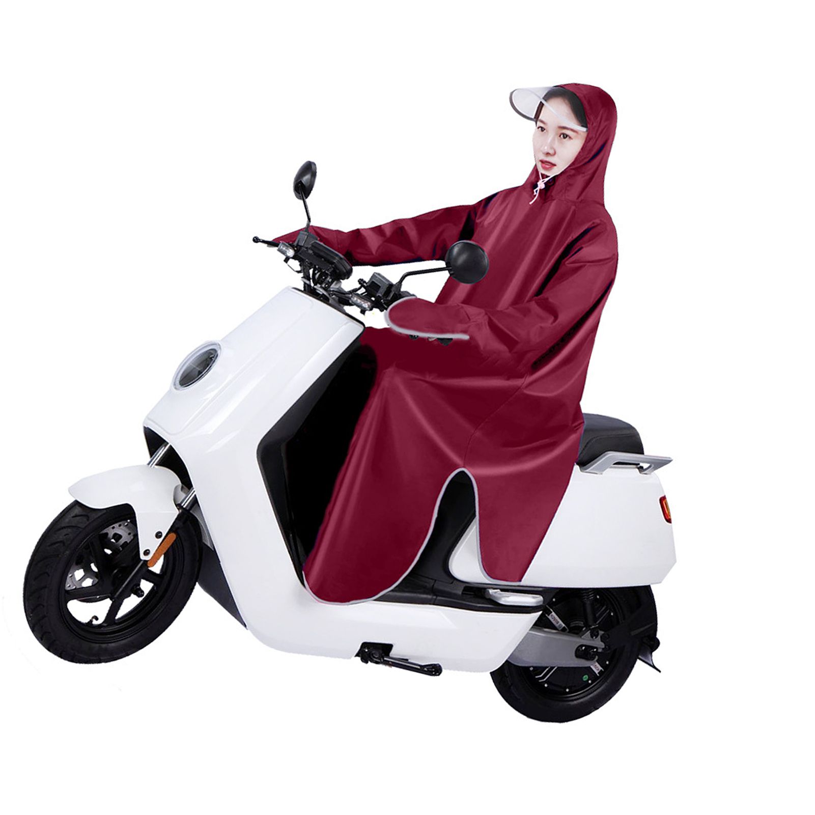 Electric Bike Raincoat Enlarged Protection Oxford Cloth Adults Sleeve Rain view 11