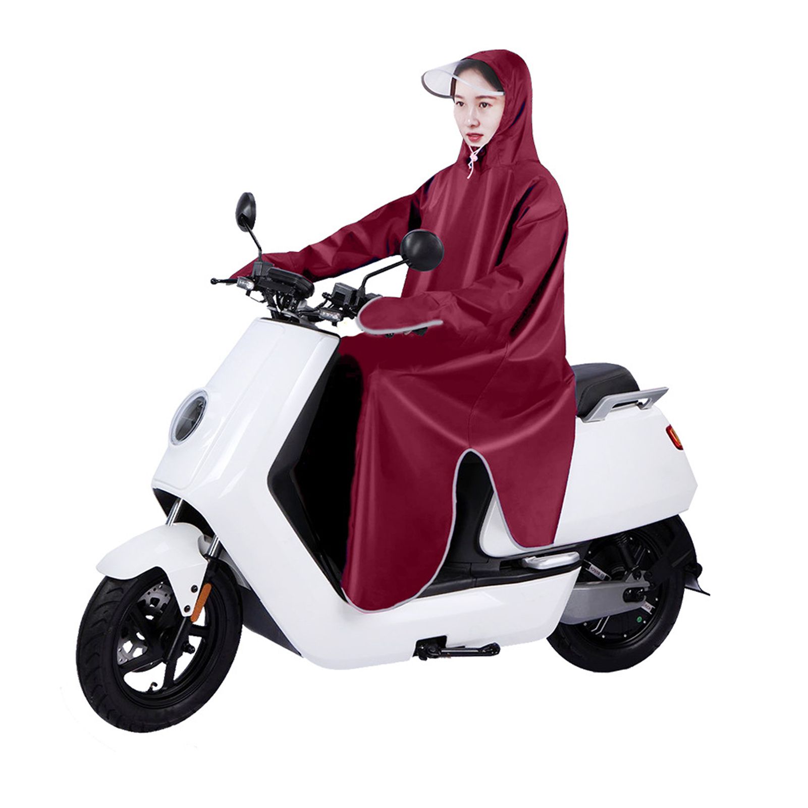 Electric Bike Raincoat Enlarged Protection Oxford Cloth Adults Sleeve Rain view 12