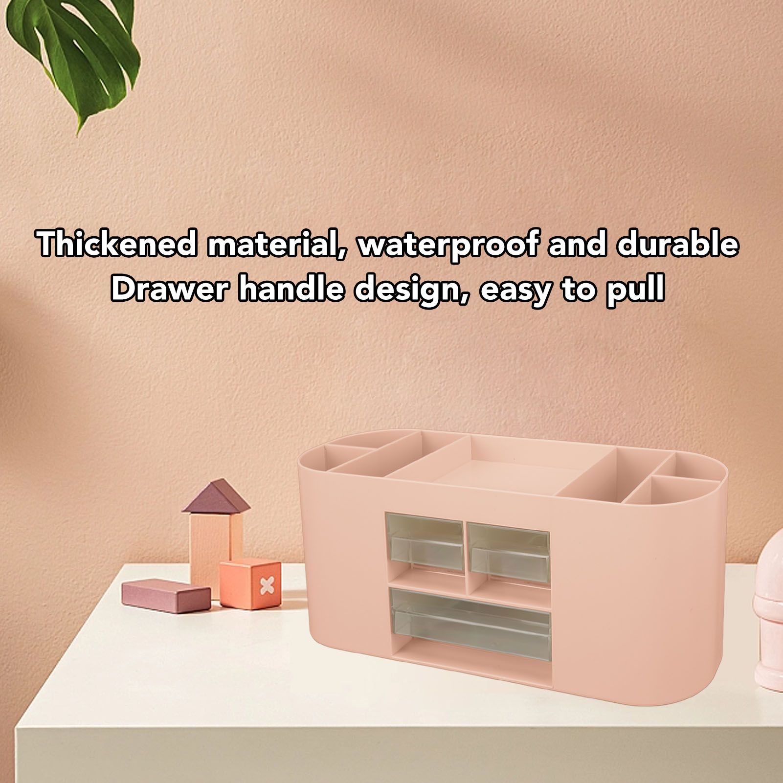 Pen Holder with Transparent Drawers Large Capacity Multiple Compartment view 13