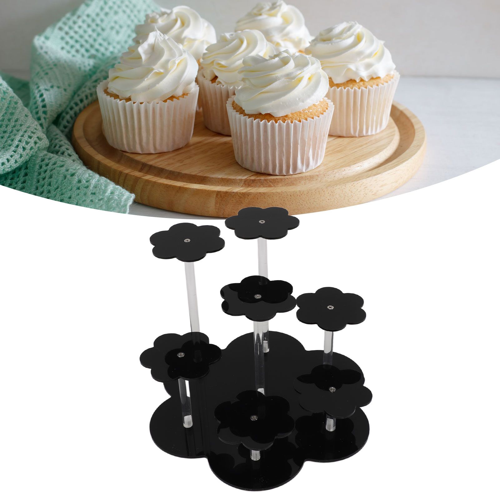 Acrylic Display Stand Figures Perfume Organizers Storage Risers Cupcake view 12