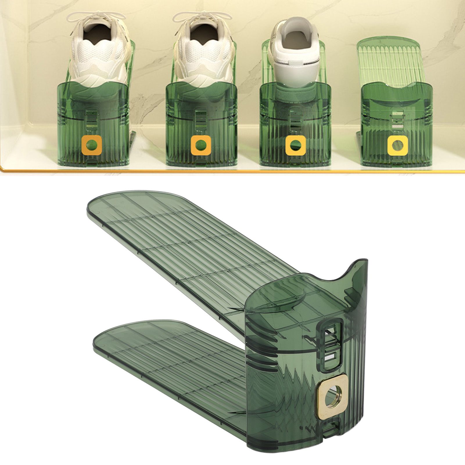 Shoe Slots Organizer Double Layer Shoe Rack Adjustable Saving Space Shoe Stack view 11