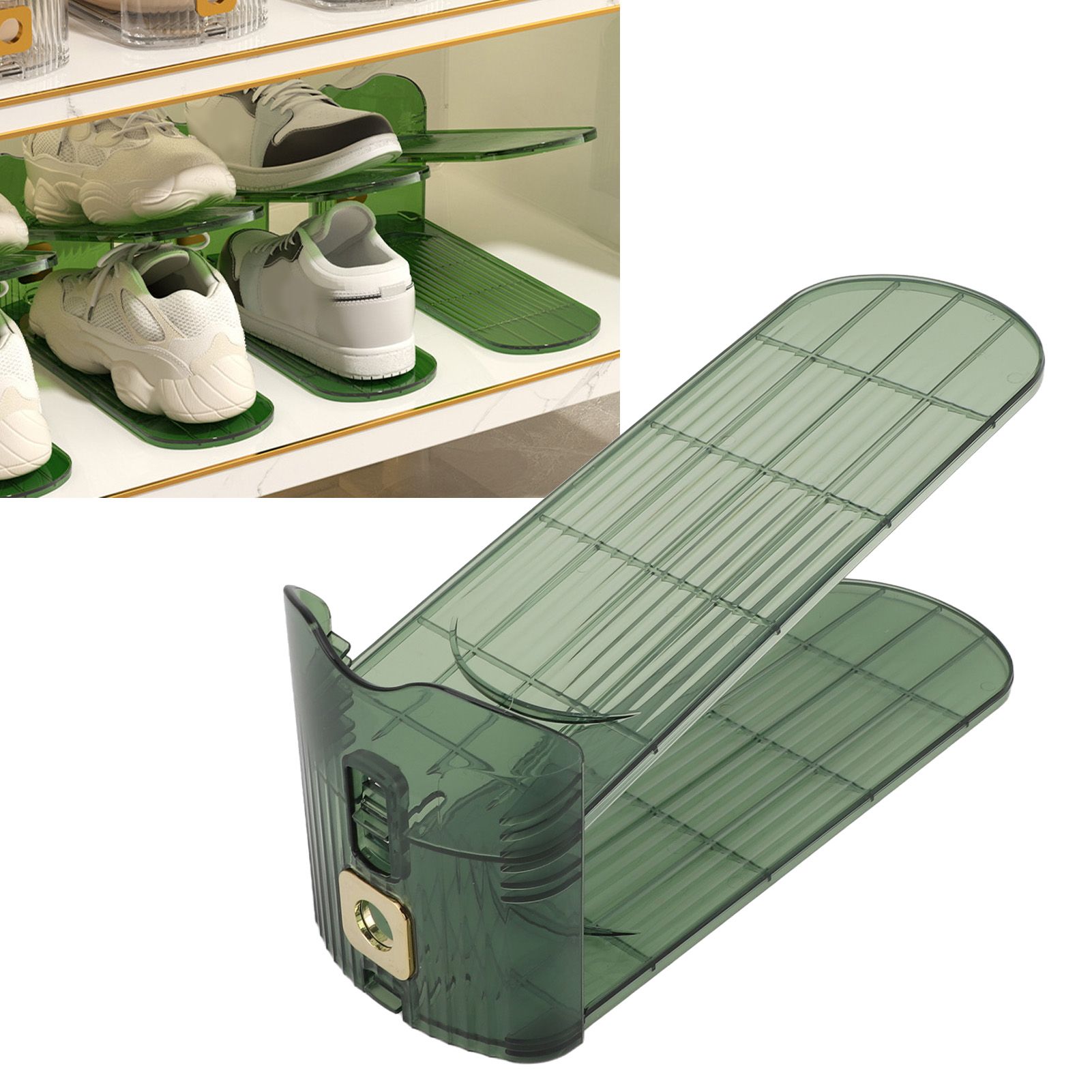 Shoe Slots Organizer Double Layer Shoe Rack Adjustable Saving Space Shoe Stack view 12
