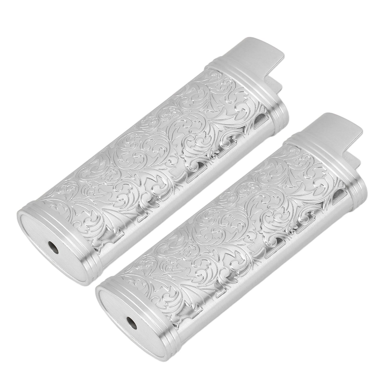 2PCS Lighter Case Cover Vintage Style Floral Stamped Zinc Alloy Shell for view 5