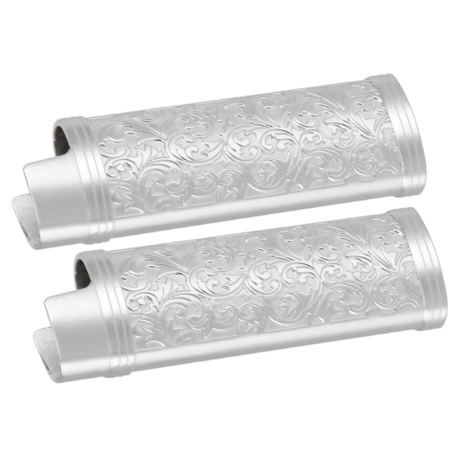2PCS Lighter Case Cover Vintage Style Floral Stamped Zinc Alloy Shell for view 7