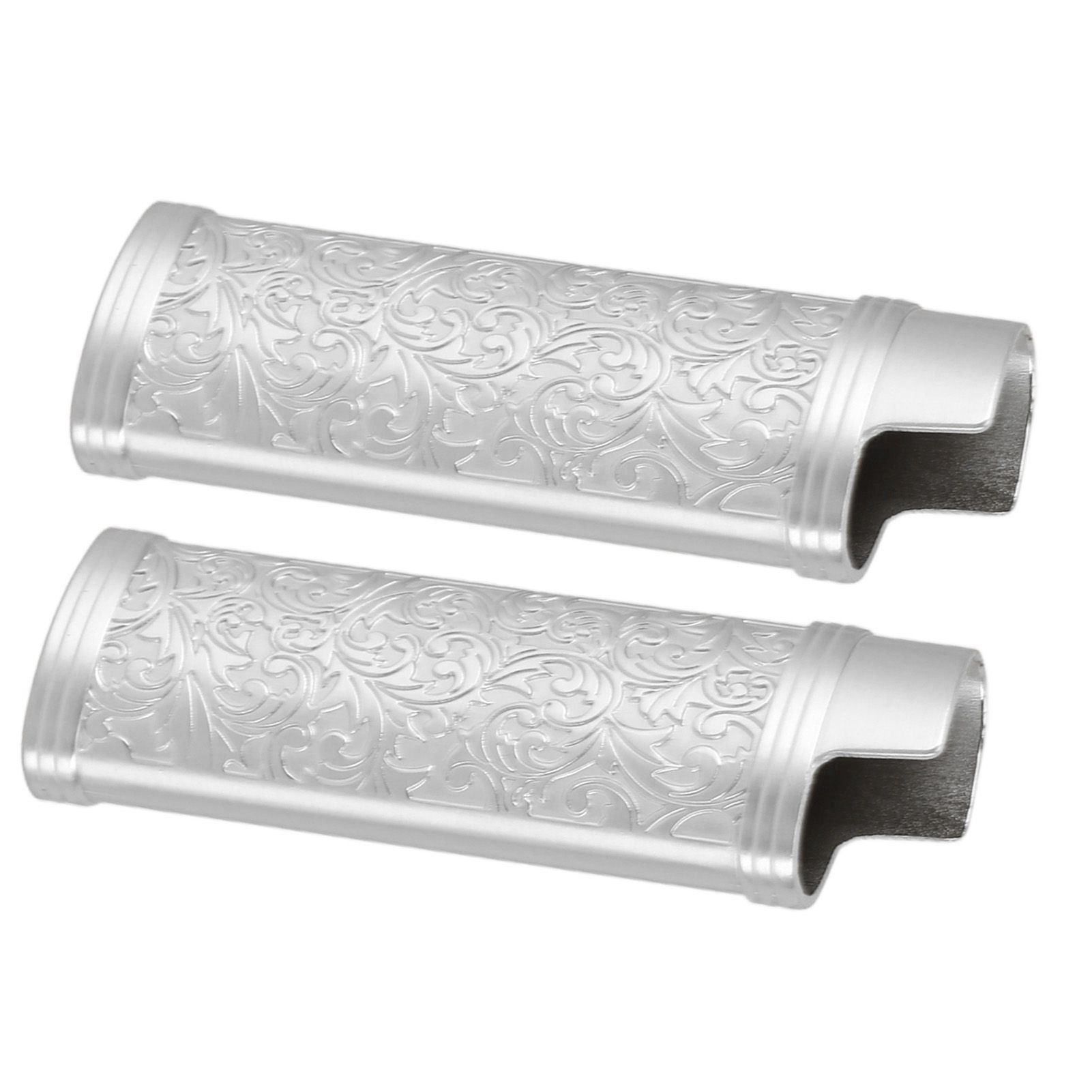 2PCS Lighter Case Cover Vintage Style Floral Stamped Zinc Alloy Shell for view 8