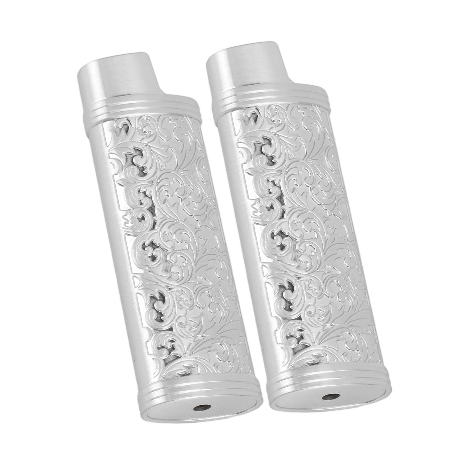 2PCS Lighter Case Cover Vintage Style Floral Stamped Zinc Alloy Shell for view 10