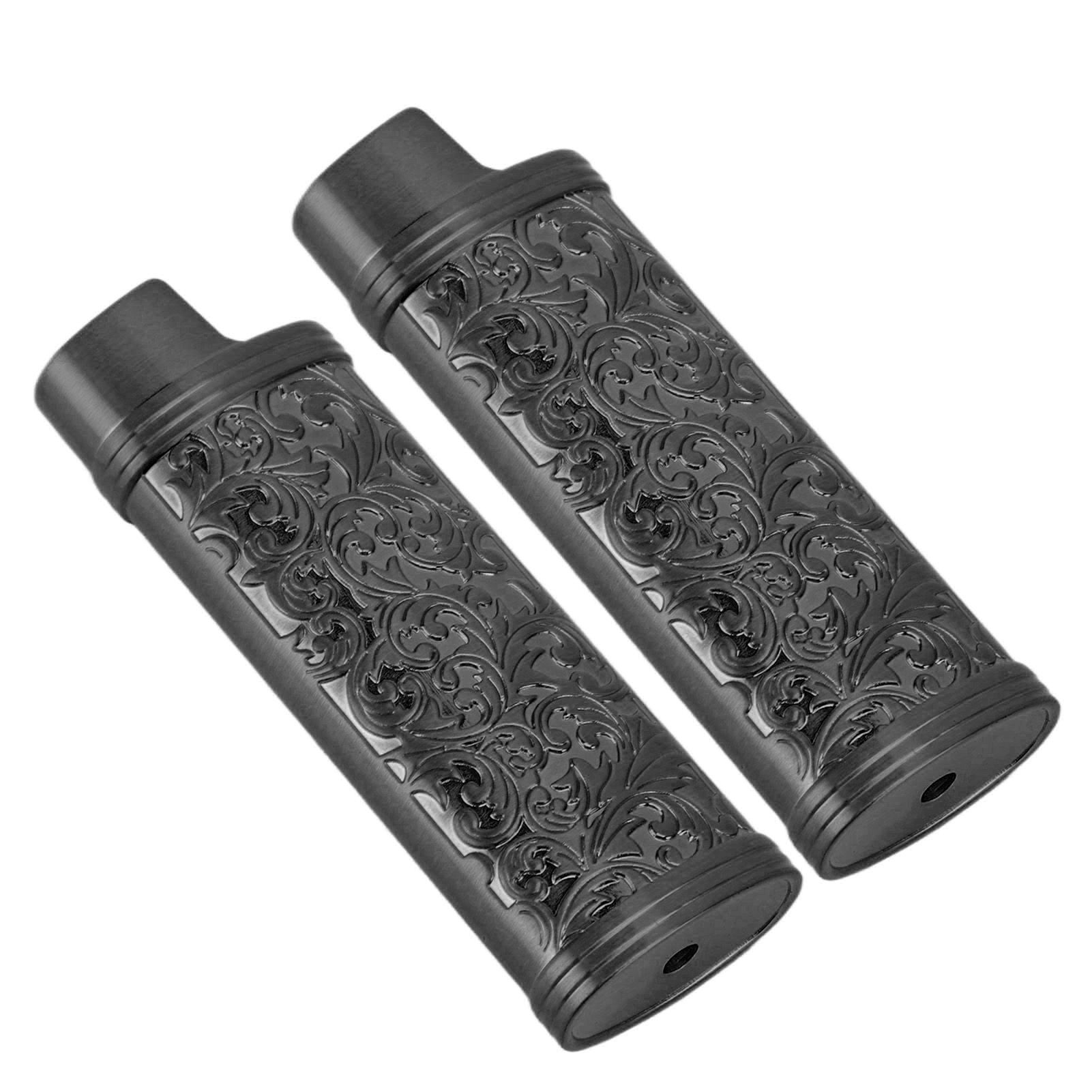2PCS Lighter Case Cover Vintage Style Floral Stamped Zinc Alloy Shell for view 4