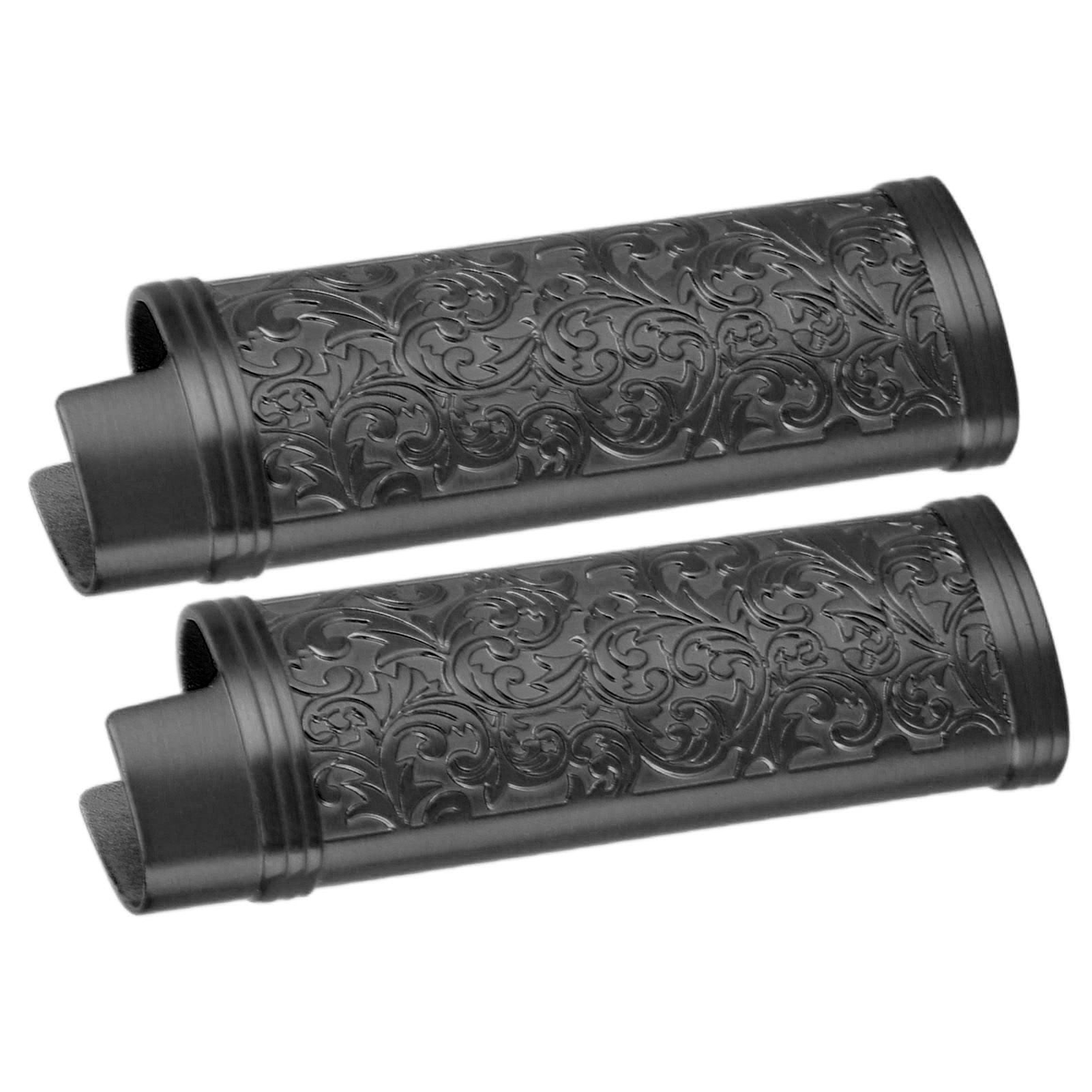 2PCS Lighter Case Cover Vintage Style Floral Stamped Zinc Alloy Shell for view 7