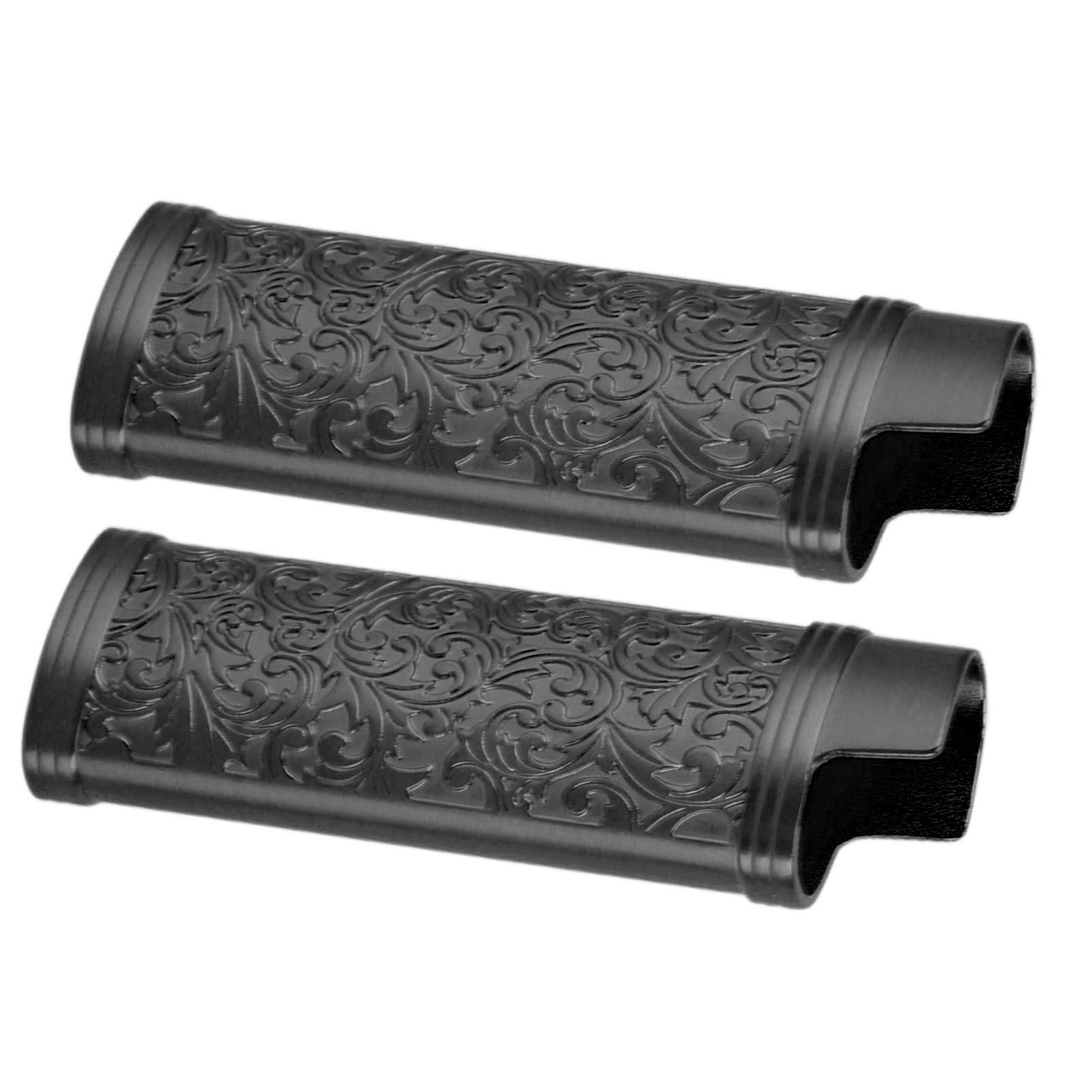 2PCS Lighter Case Cover Vintage Style Floral Stamped Zinc Alloy Shell for view 8