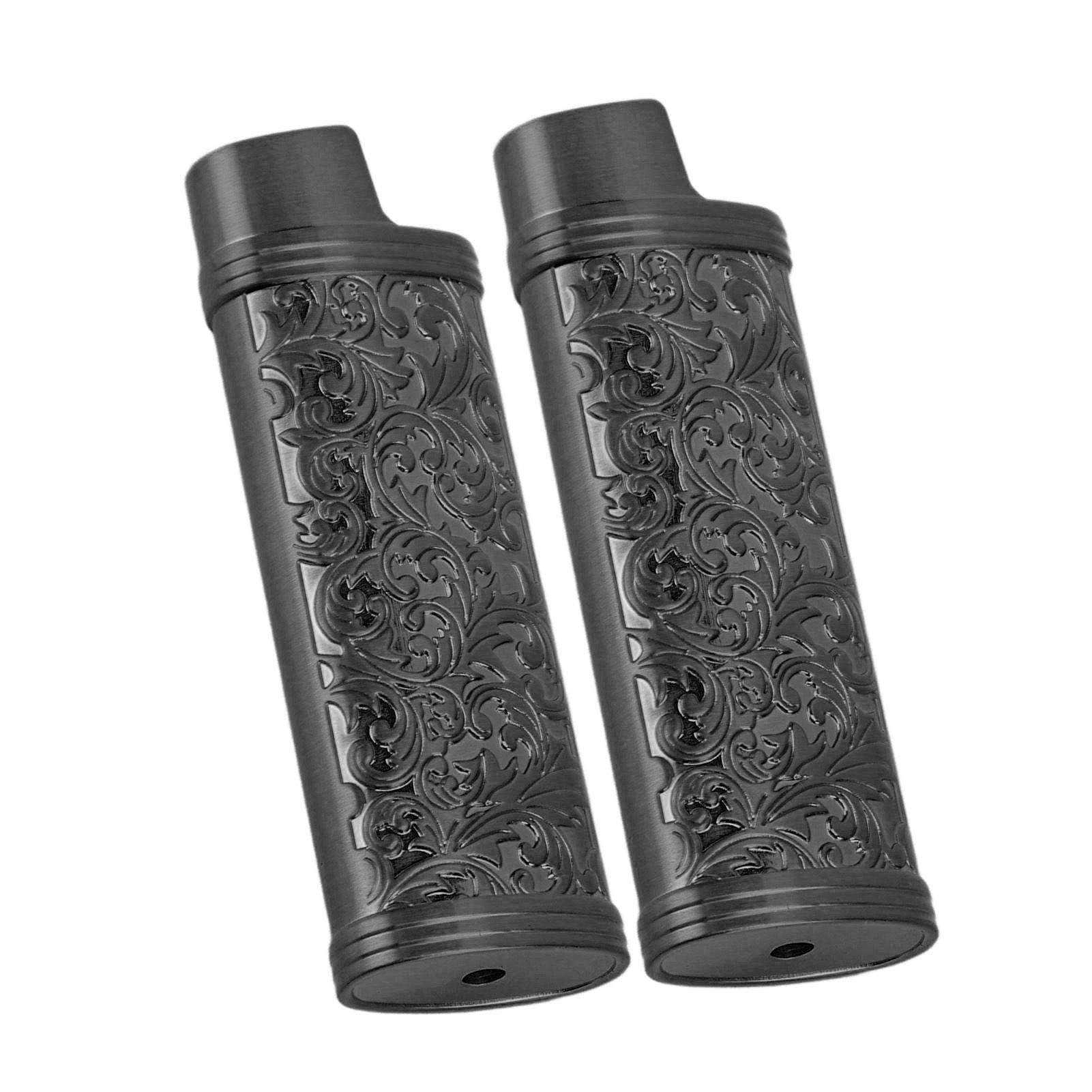2PCS Lighter Case Cover Vintage Style Floral Stamped Zinc Alloy Shell for view 10