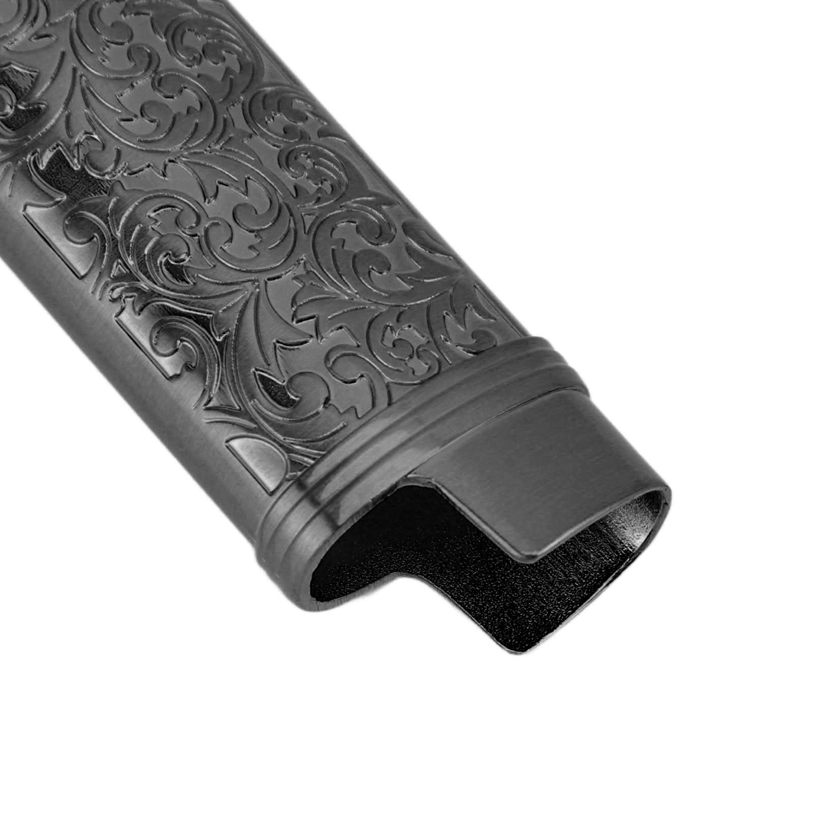2PCS Lighter Case Cover Vintage Style Floral Stamped Zinc Alloy Shell for view 14