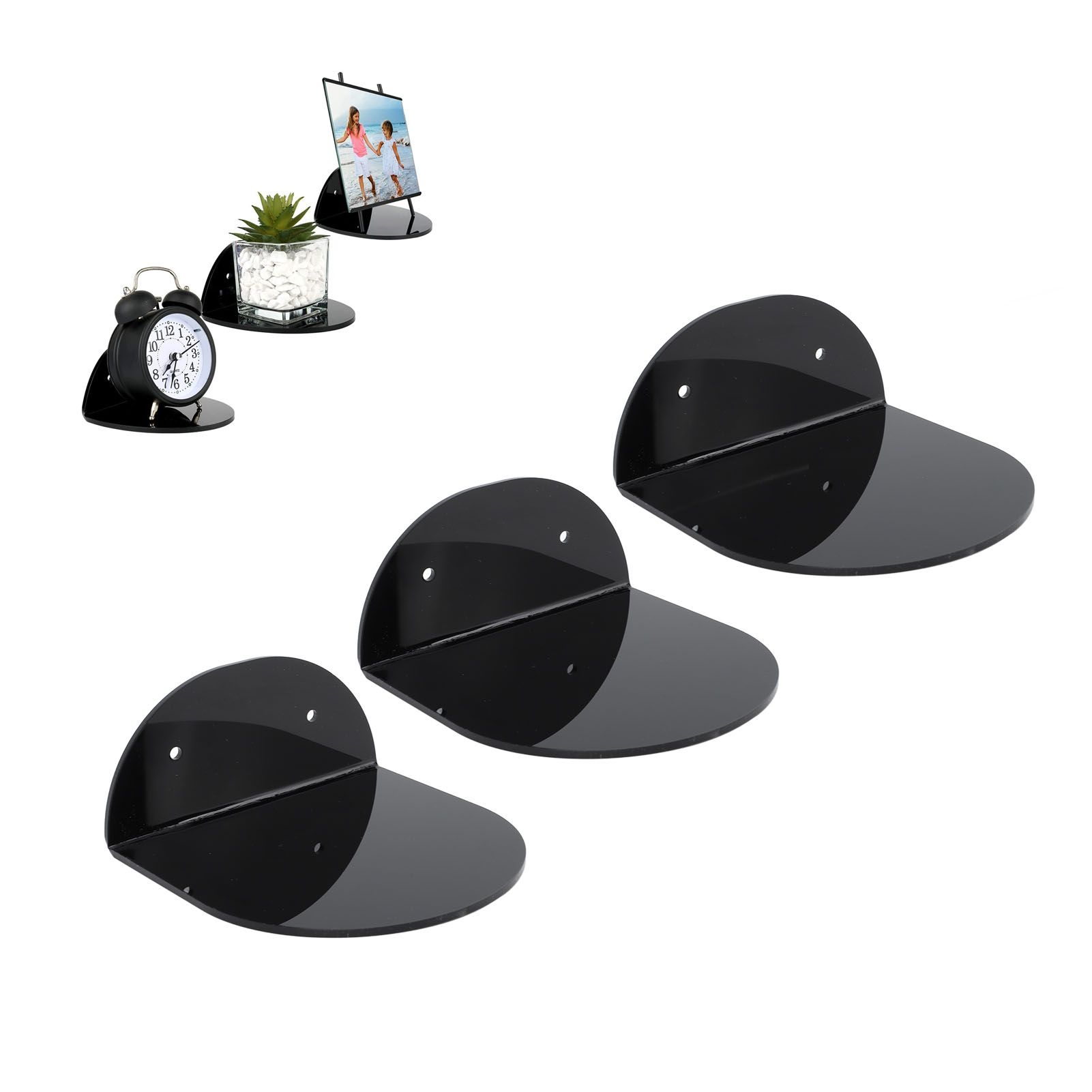 3pcs Wall Speaker Floating Shelves Acrylic Waterproof Wall Mounted Speaker view 11
