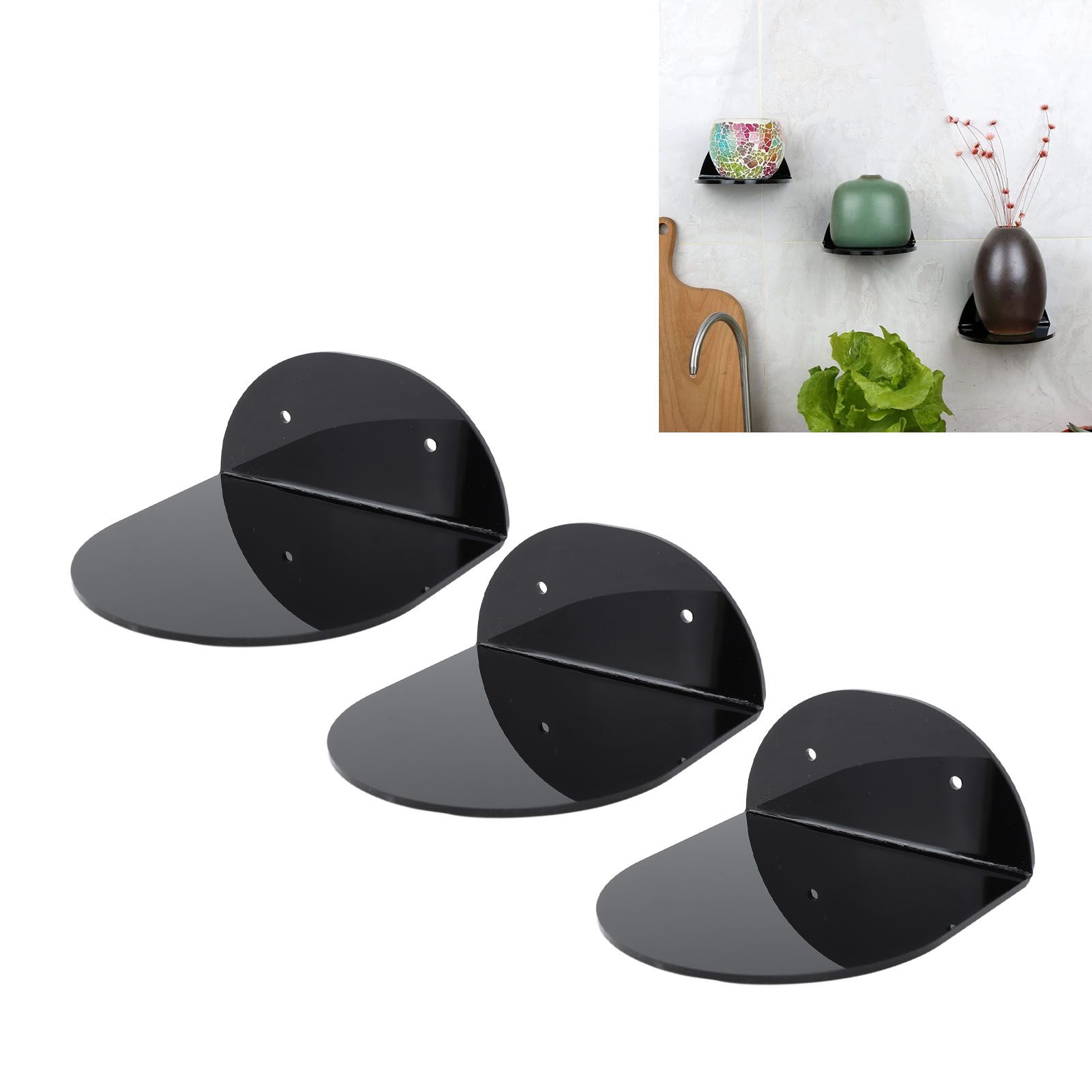 3pcs Wall Speaker Floating Shelves Acrylic Waterproof Wall Mounted Speaker view 12