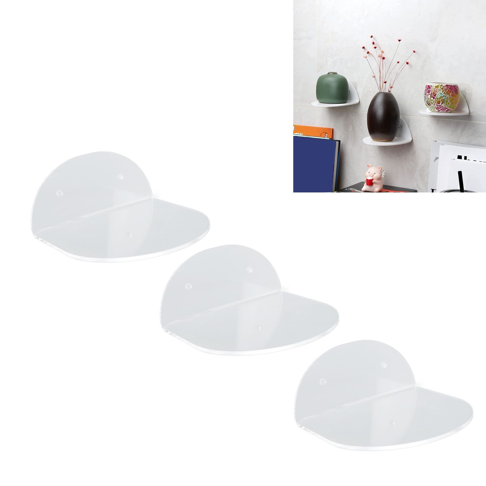3pcs Wall Speaker Floating Shelves Acrylic Waterproof Wall Mounted Speaker view 12