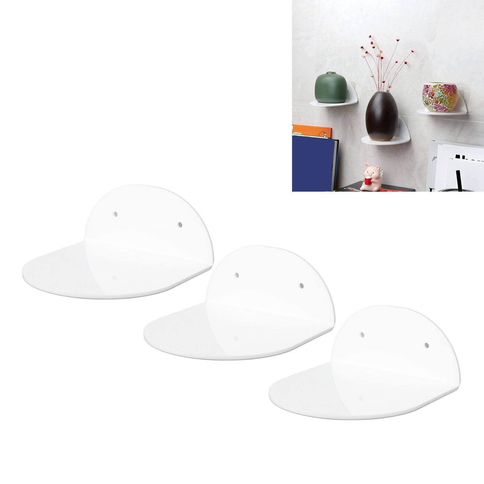 3pcs Wall Speaker Floating Shelves Acrylic Waterproof Wall Mounted Speaker view 12