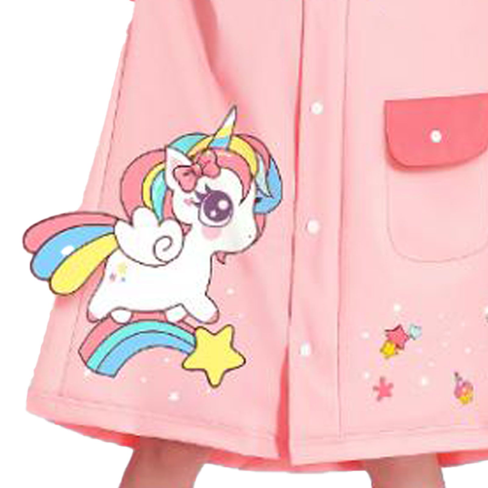 Kids Raincoat Waterproof Cute Pattern Lightweight Portable Children Hooded view 7