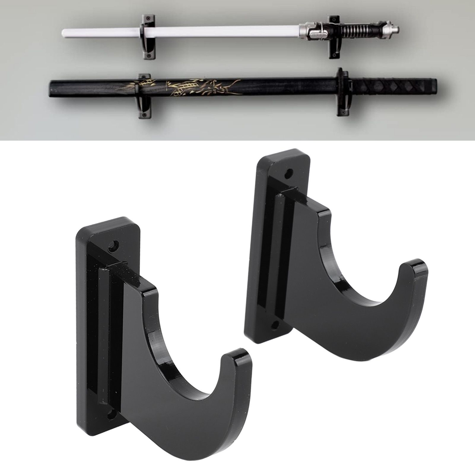 2 PCS Sword Holder Acrylic Wall Mount Polished Strong Load Bearing Adjustable view 12