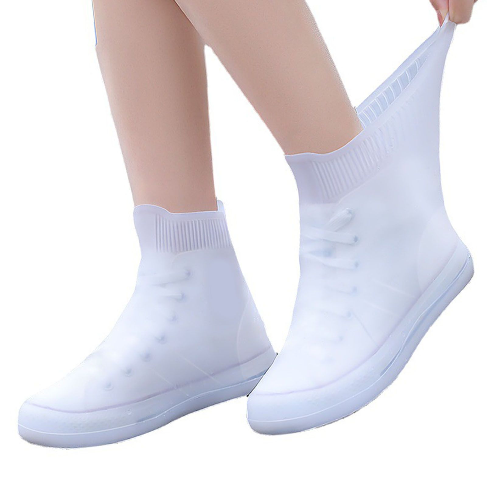 Rain Shoe Covers Waterproof Dustproof Reusable Overshoes Thickened Silicone view 4