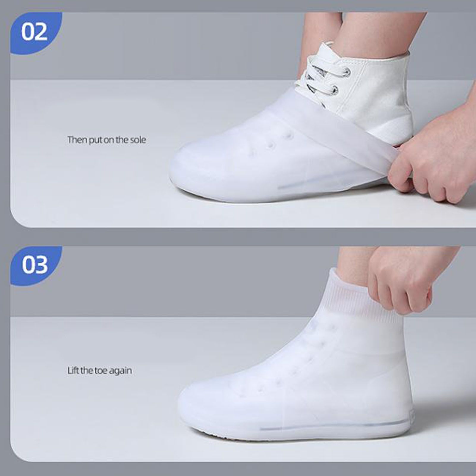 Rain Shoe Covers Waterproof Dustproof Reusable Overshoes Thickened Silicone view 8
